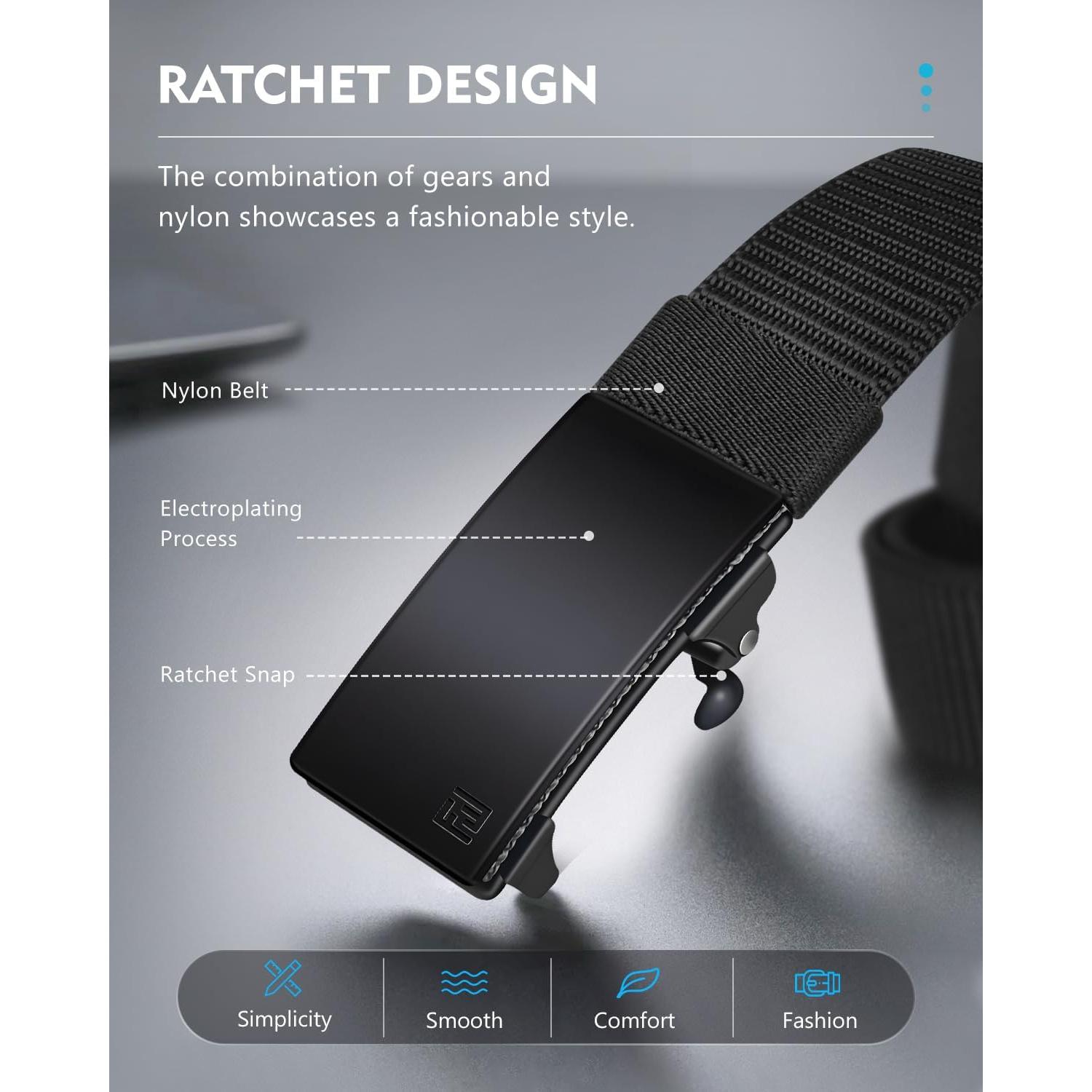 Cinturón de Nylon Ratchet para Hombre FAIRWIN XS 71-86 cm