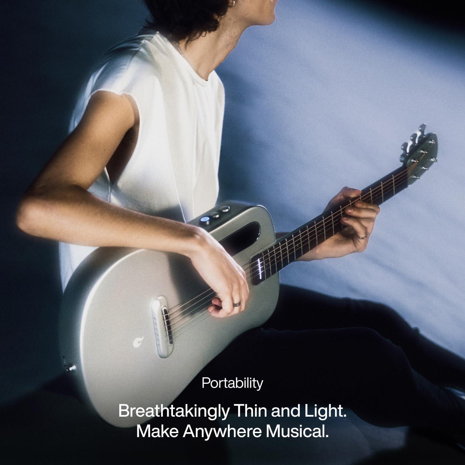 Guitarra LAVA ME AIR Portátil de Fibra de Carbono Plata