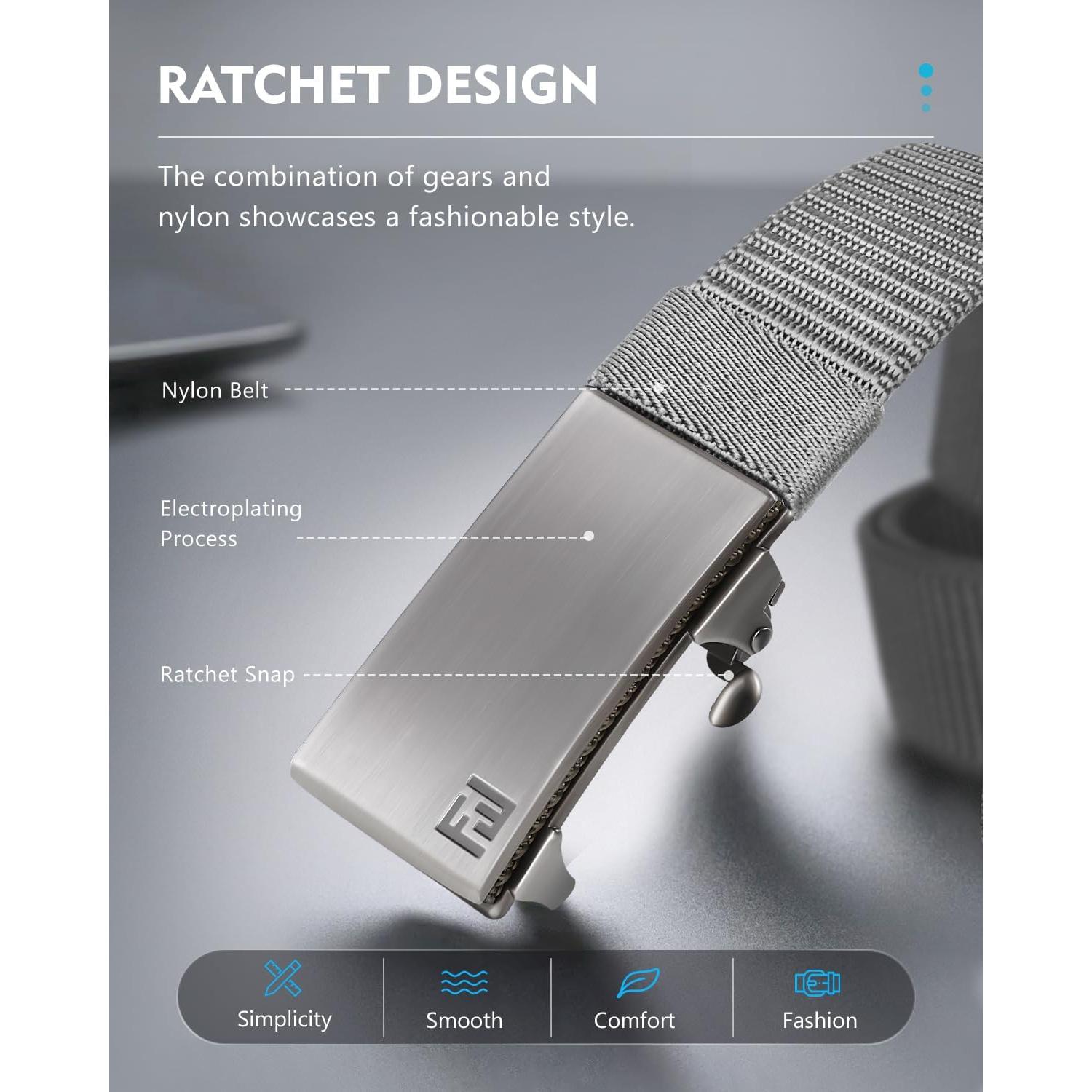 Cinturón de Nylon Fairwin Automático para Hombre 3,18 cm