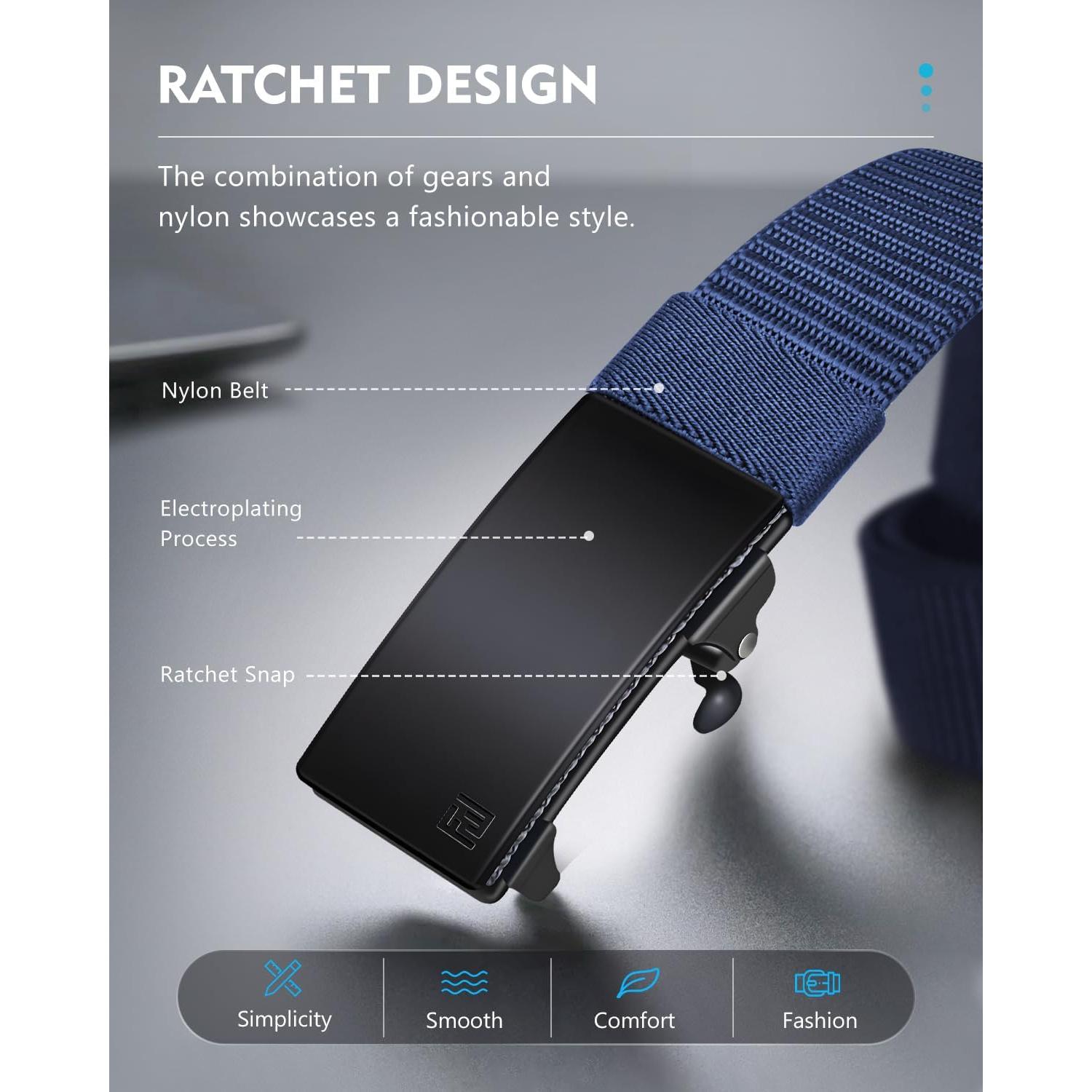 Cinturón de Nylon Fairwin Automático para Hombre 3,18 cm