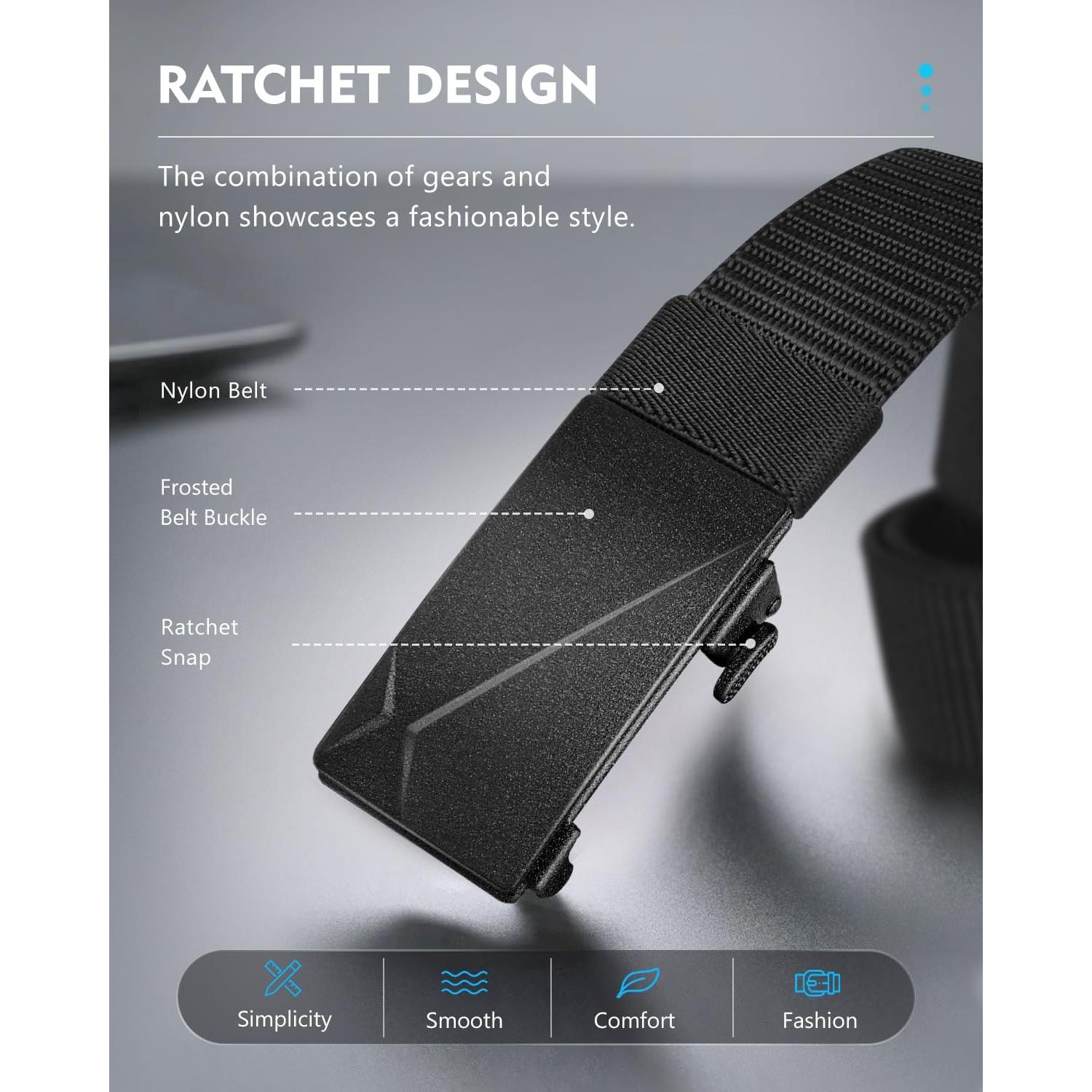 Cinturón de Nylon Fairwin Automático para Hombre 3,18 cm