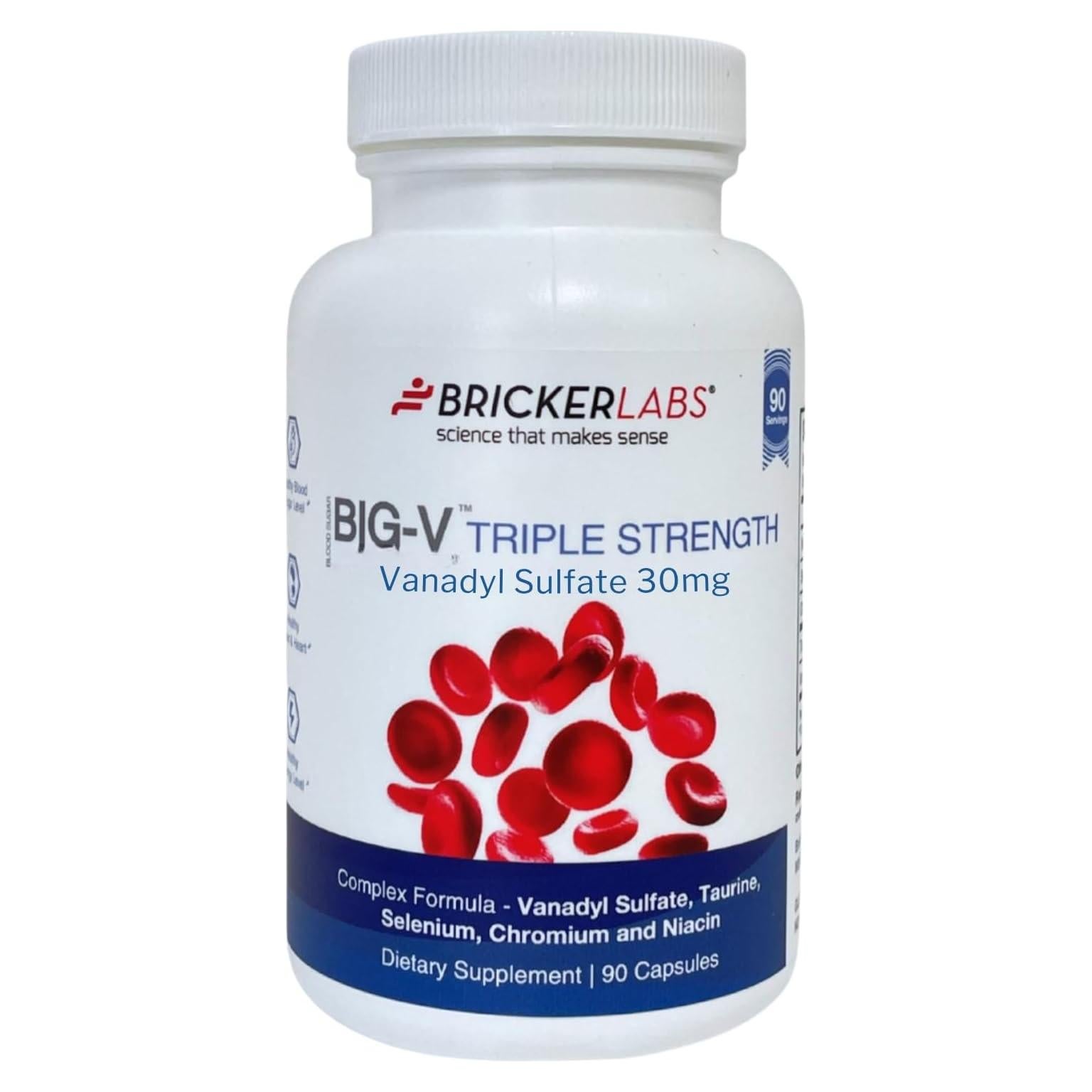 Suplemento Mineral Bricker Labs Vanadilo 90 Cápsulas 30mg