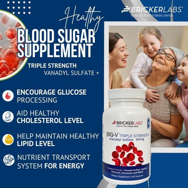 Suplemento Mineral Bricker Labs Vanadilo 90 Cápsulas 30mg
