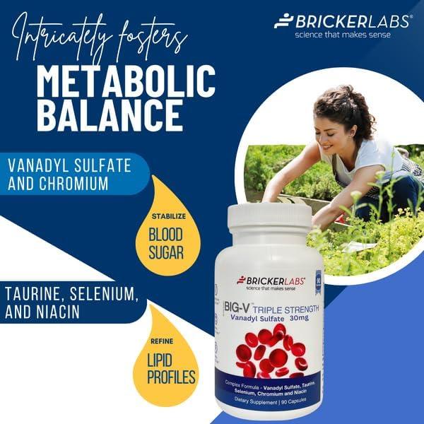 Suplemento Mineral Bricker Labs Vanadilo 90 Cápsulas 30mg