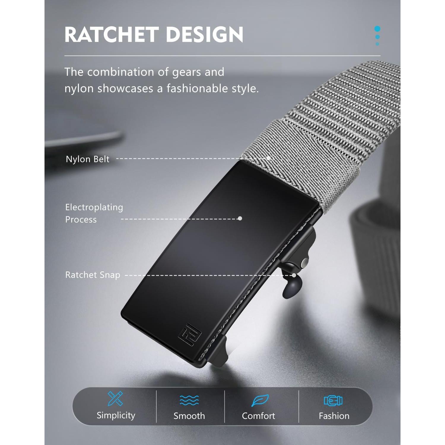 Cinturón de Nylon Fairwin Automático para Hombre 3,18 cm