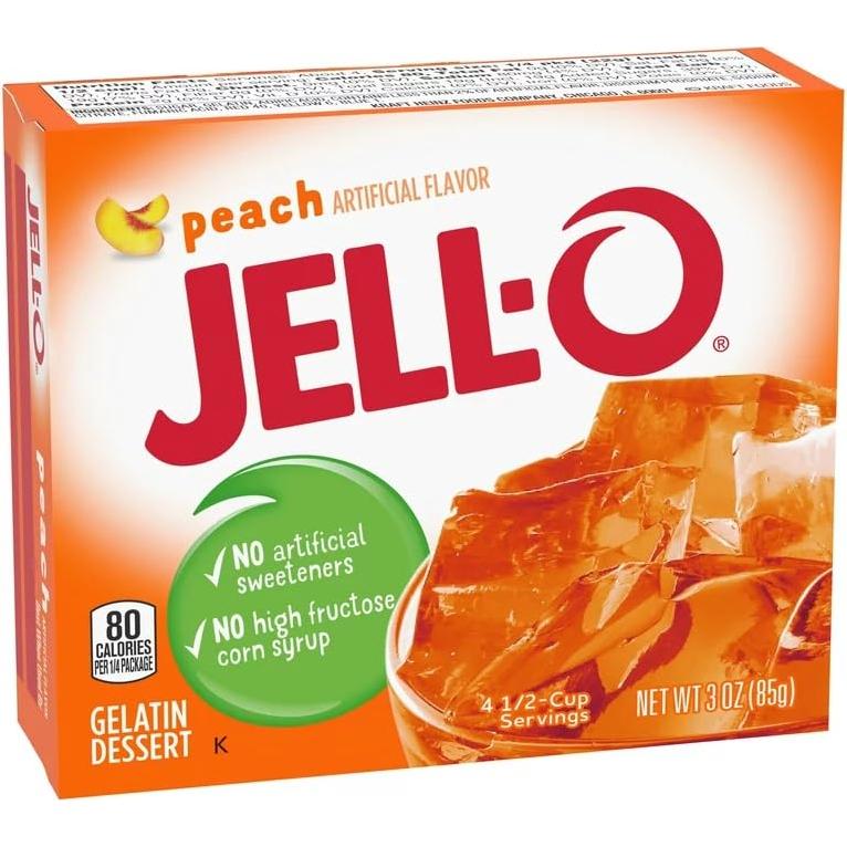 Gelatina Jell-O Sabor Durazno 340g (4 Paquetes de 85g)