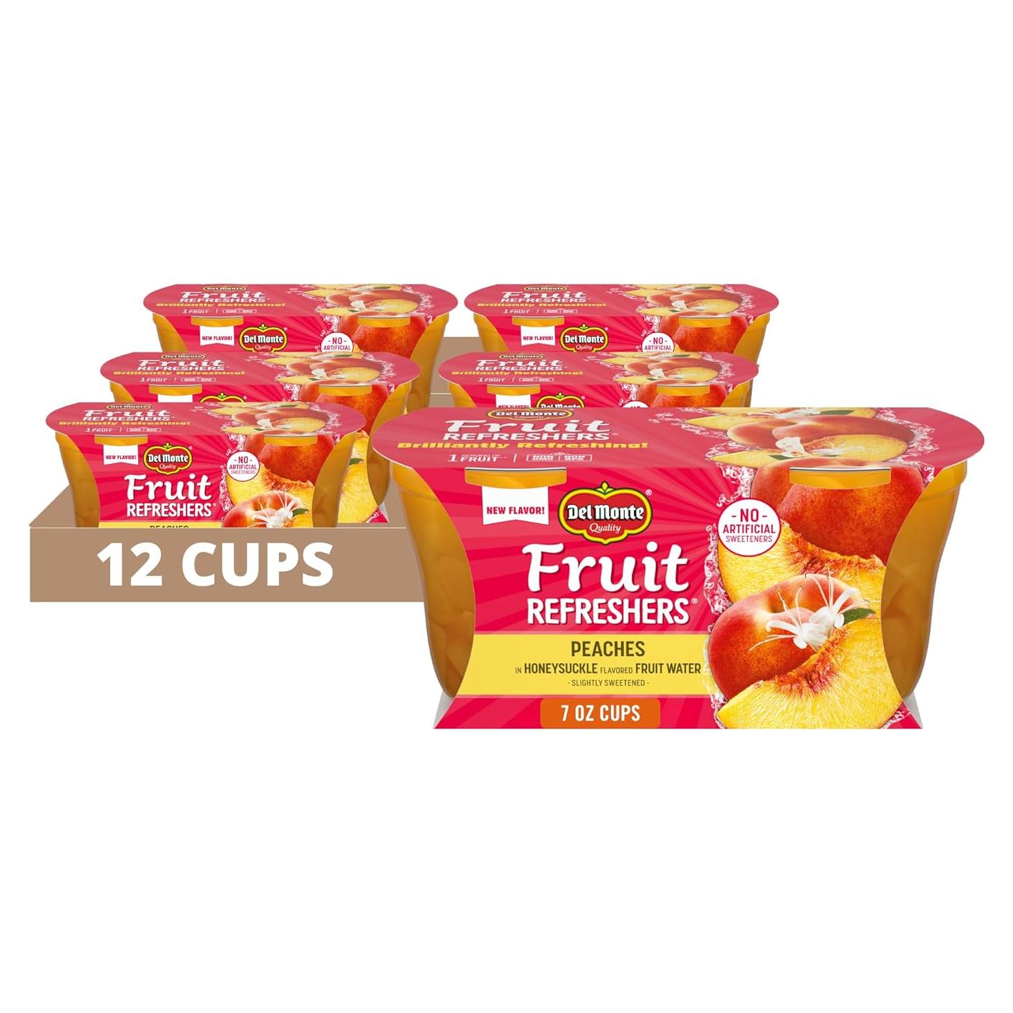 Del Monte Tazas de Fruta Duraznos en Agua Sabor Azahar 12 Unidades