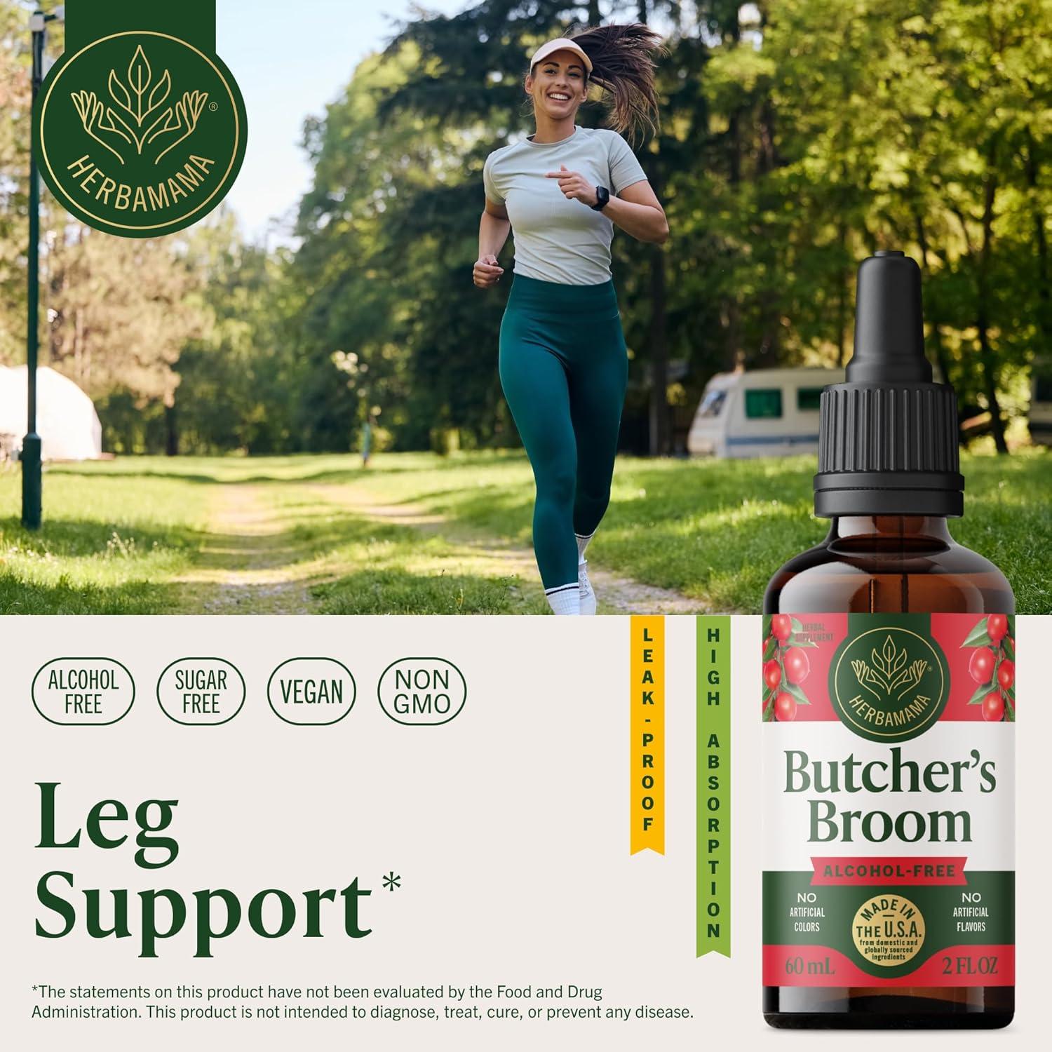 Tintura de Raíz de Escoba de Brujo Herbamama 59 ml - Soporte Vegano para Piernas