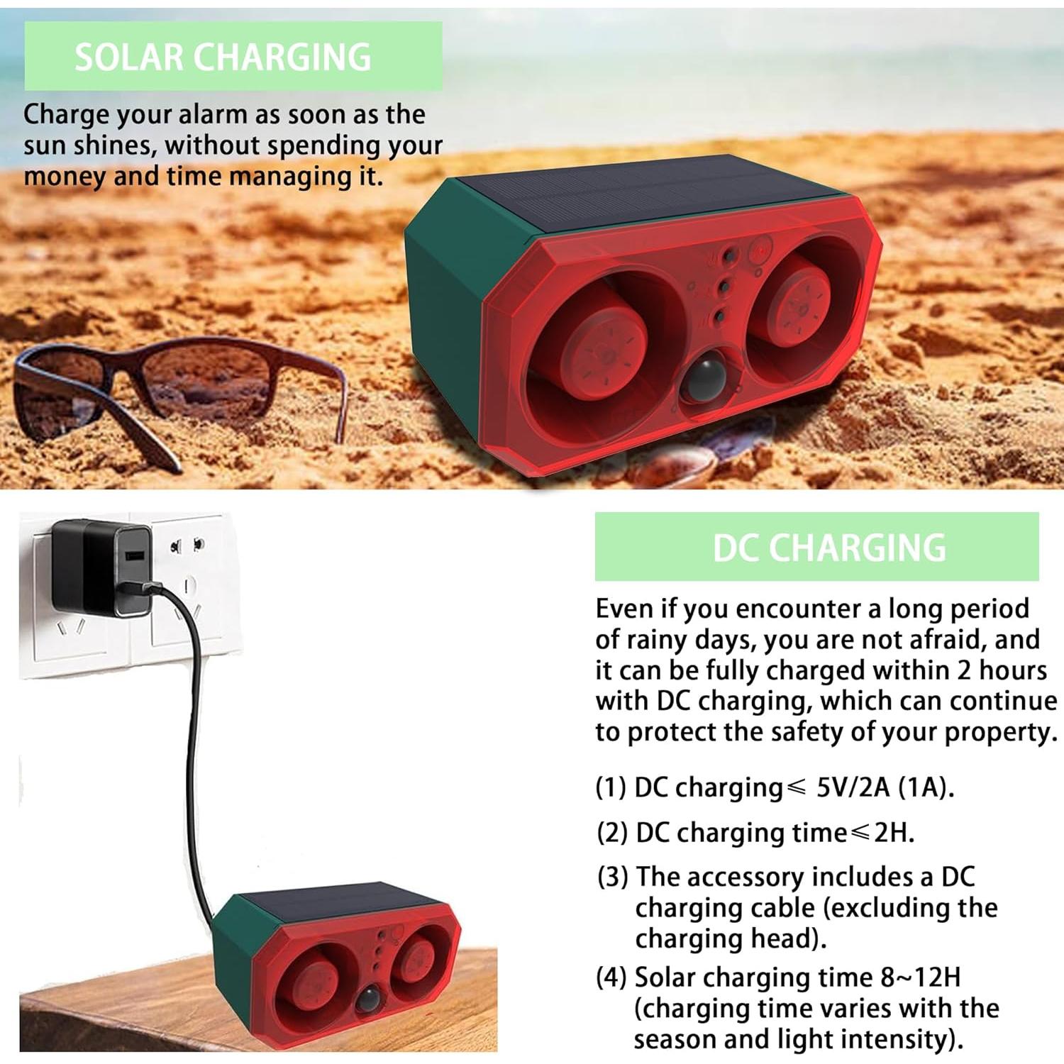 Alarma Solar de Movimiento QXMH con Sonido de Ladrido 130dB