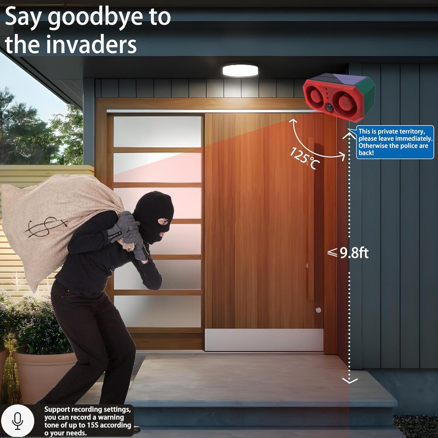 Alarma Solar de Movimiento QXMH con Sonido de Ladrido 130dB