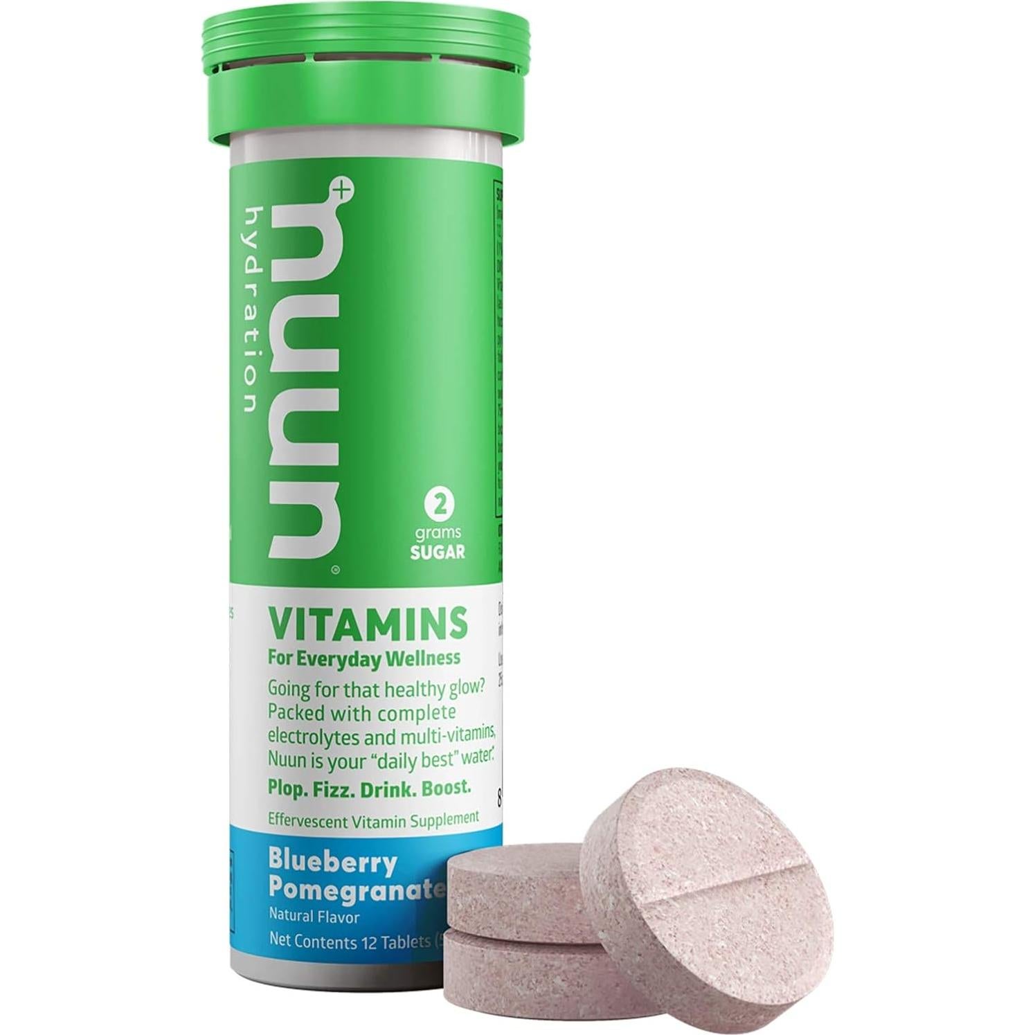 Tabletas de Electrolitos Nuun Vitamins Arándano Granate 96 Porciones
