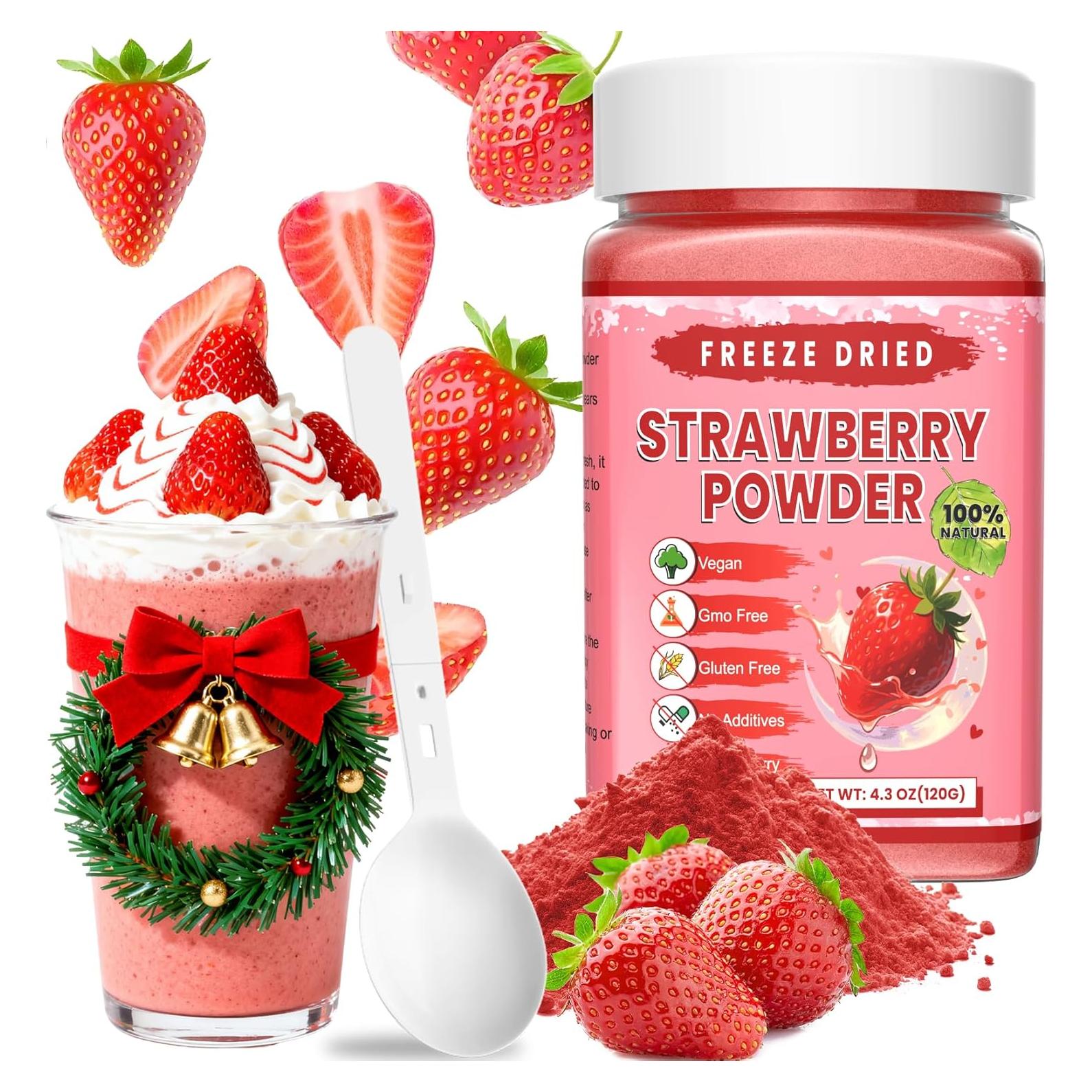 Polvo de Fresa Liofilizado Kiigfood 120g - Vegano y Sin Gluten