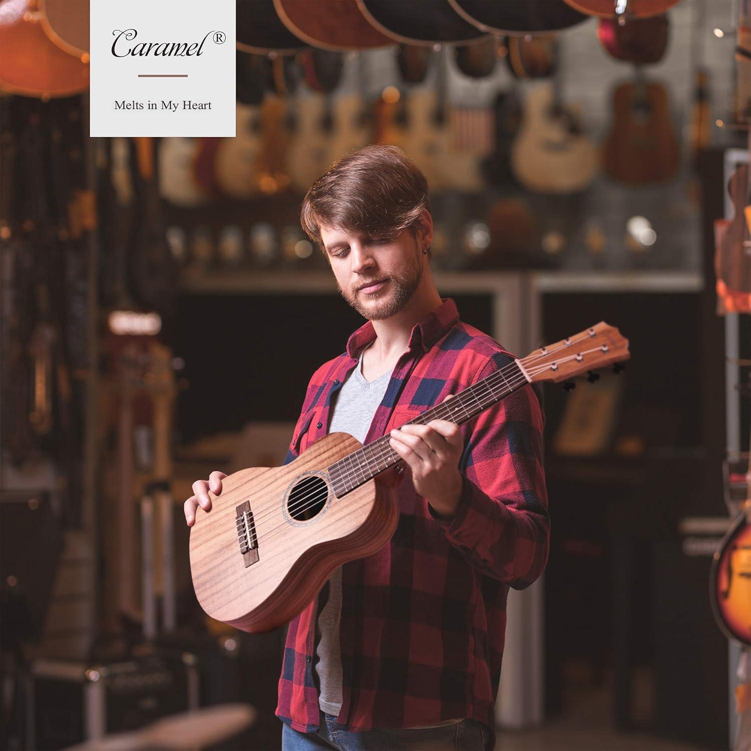 Guitalele Caramel 76cm 6 Cuerdas Acacia Kit de Viaje
