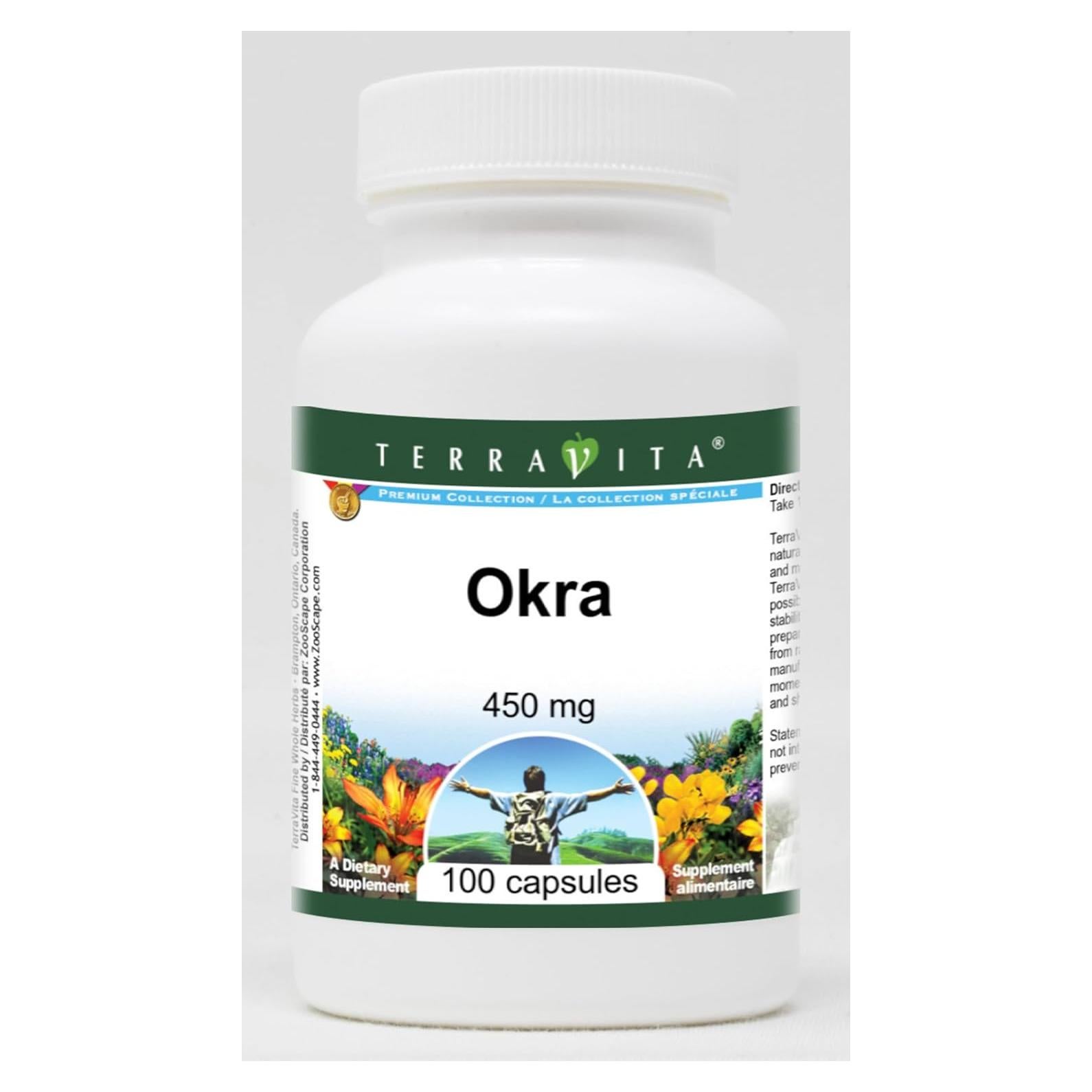Okra 450 mg TerraVita 300 Cápsulas Sin Rellenos