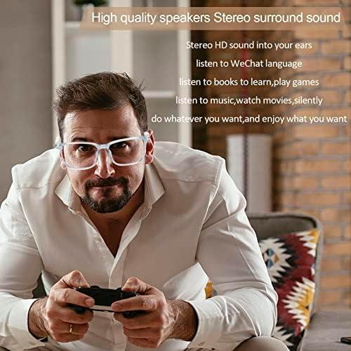 IP65 Bluetooth Glasses, UV400 Anti Blue Light Smart Glasses Built in Microphone Half Open Headphones Anti Audio Glasses with Bluetooth Connectivity for Working Traveling