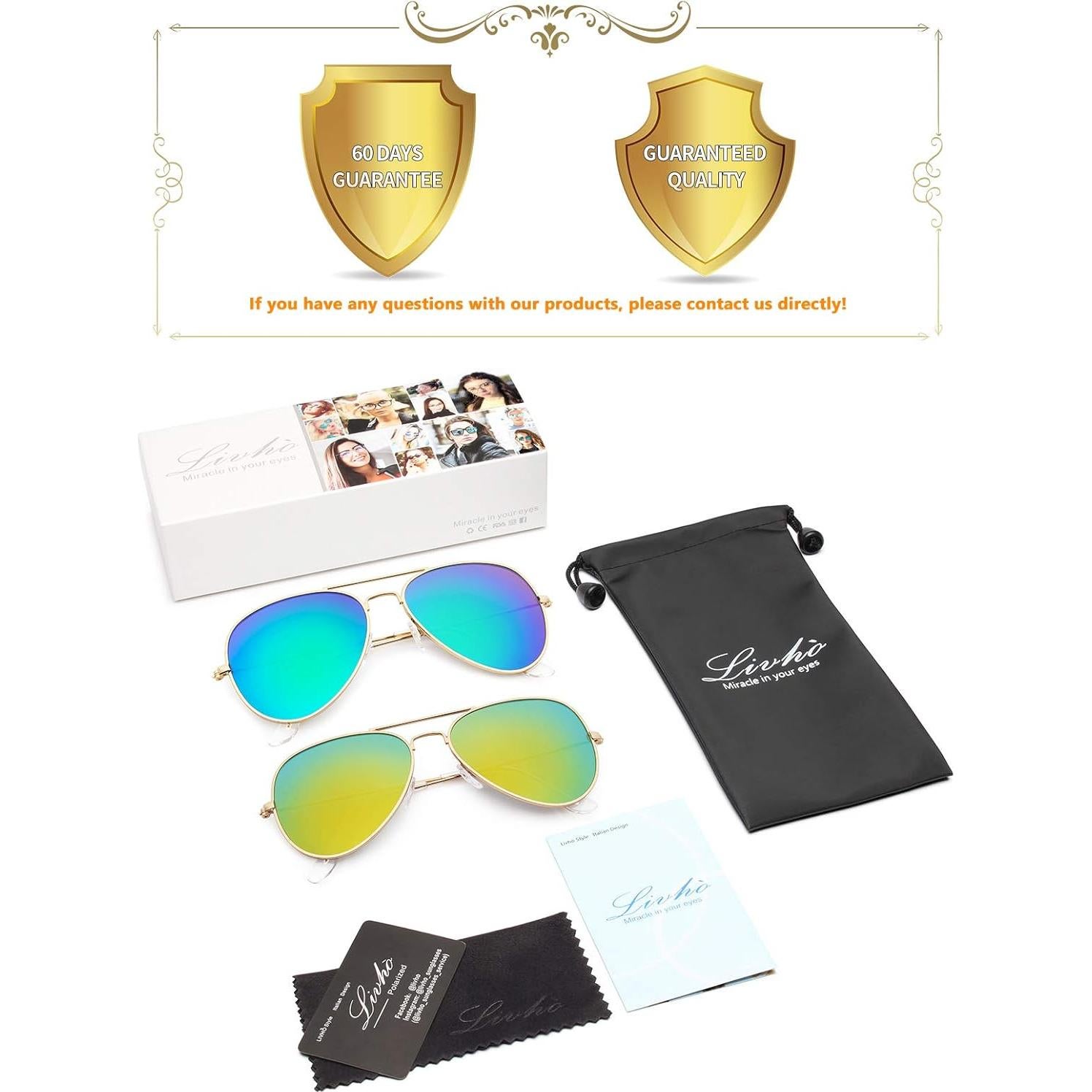 Gafas de Sol Livhò Aviador Polarizadas UV400 Dorado