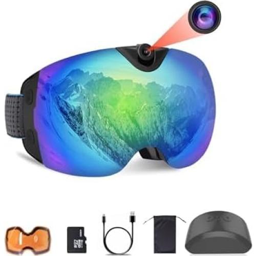OhO 4K Smart Ski Goggles, WiFi Camera Snowboard Goggles with UV Protection, Anti Fog （Men/Women）