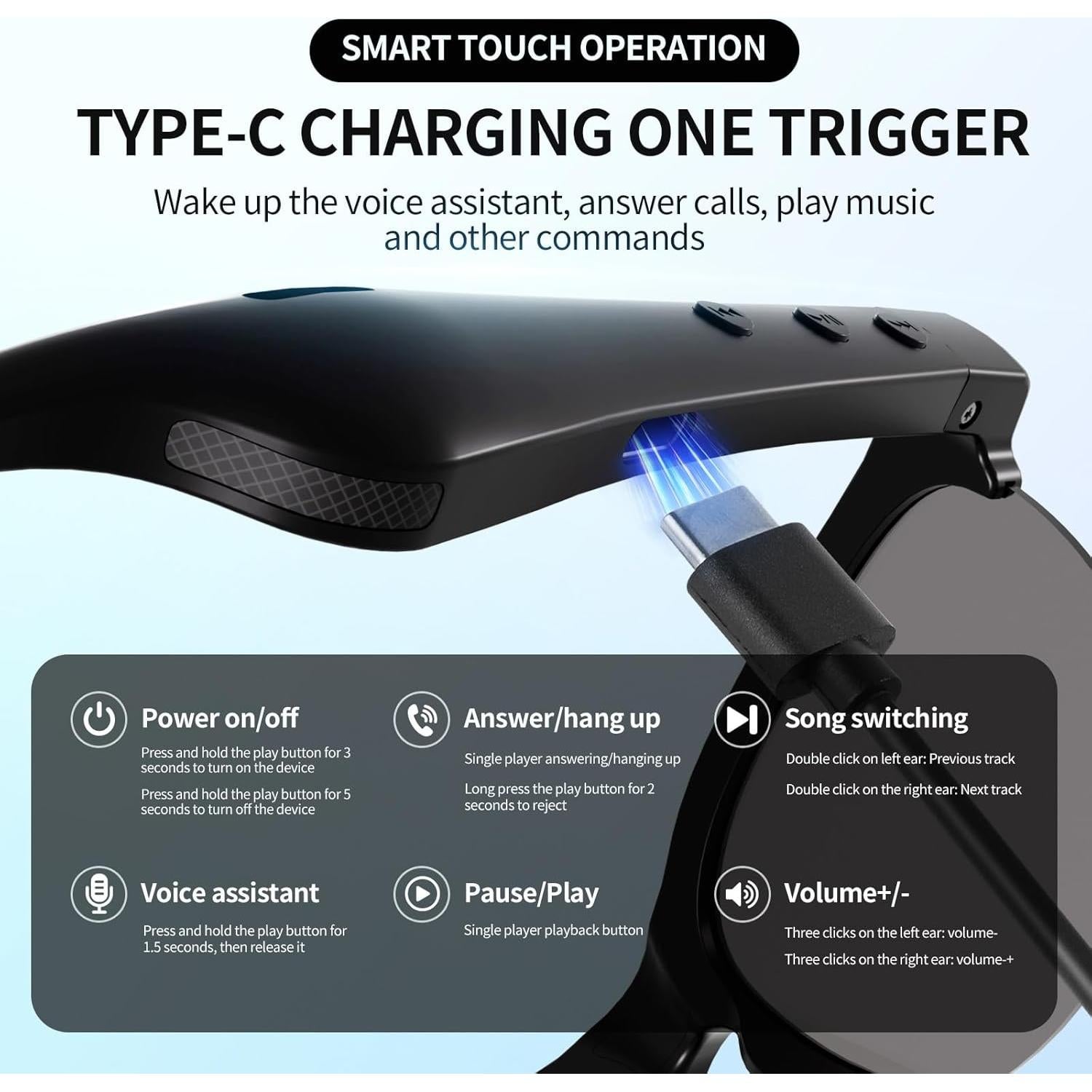 Gafas de sol Bluetooth ITHUGE unisex polarizadas IPX5