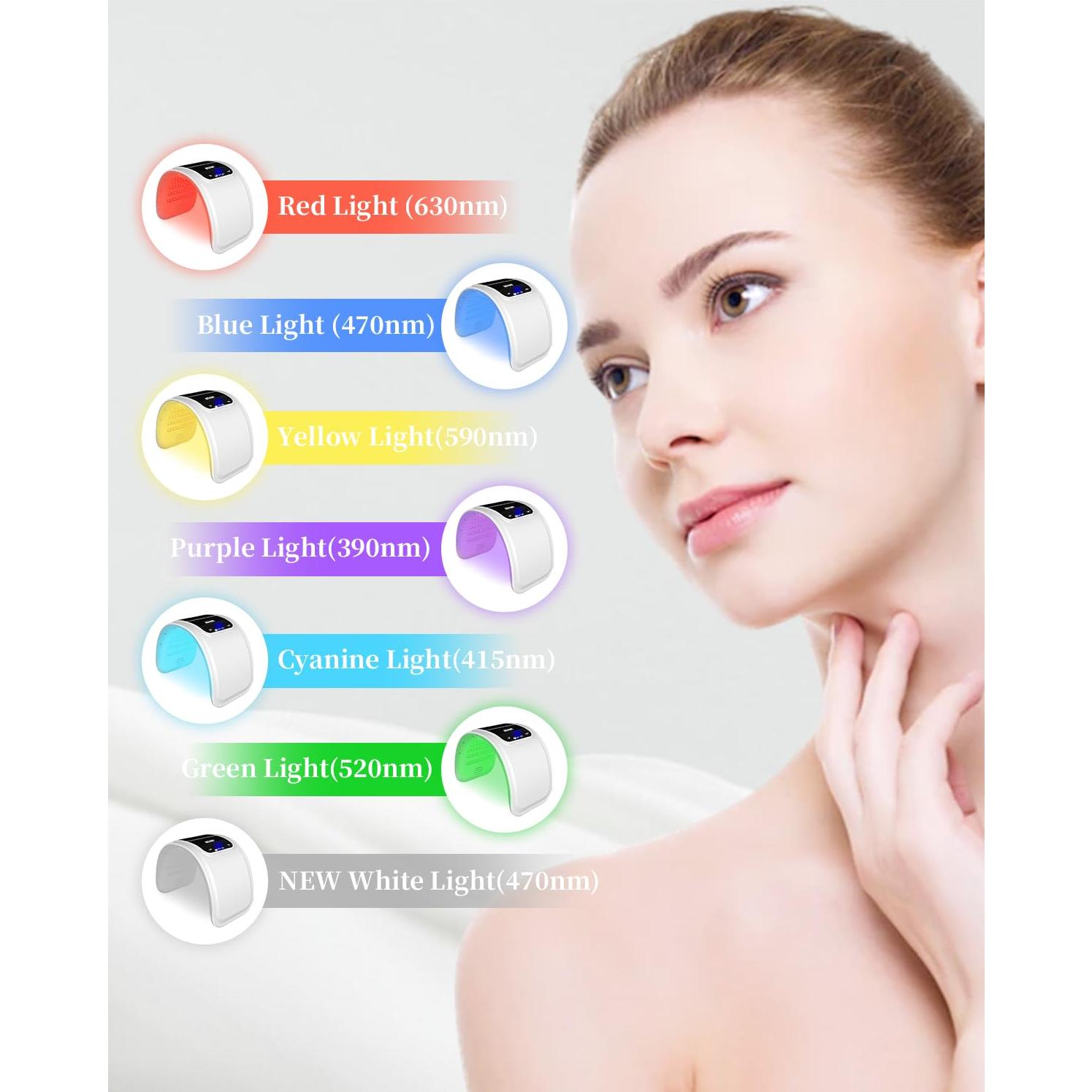 Máscara de Terapia de Luz Roja LED 7 Colores - Cuidado Facial