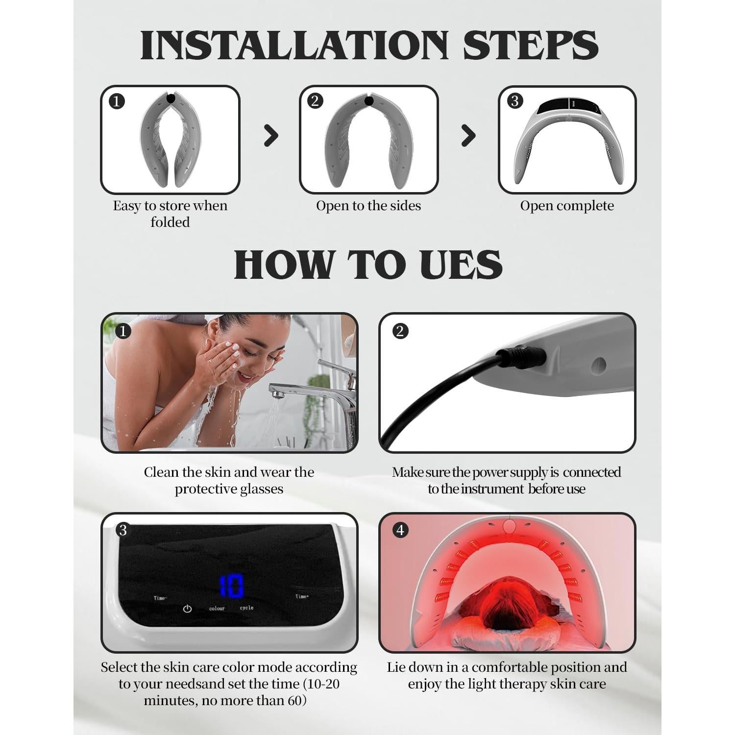 Máscara de Terapia de Luz Roja LED 7 Colores - Cuidado Facial