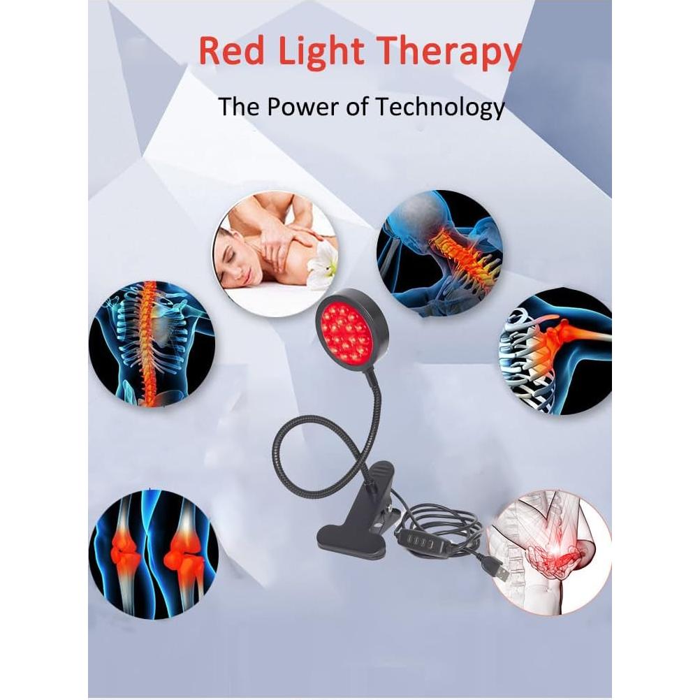 Lámpara Terapia Luz Roja U4GLORY 18 LEDs 660/850nm Ajustable
