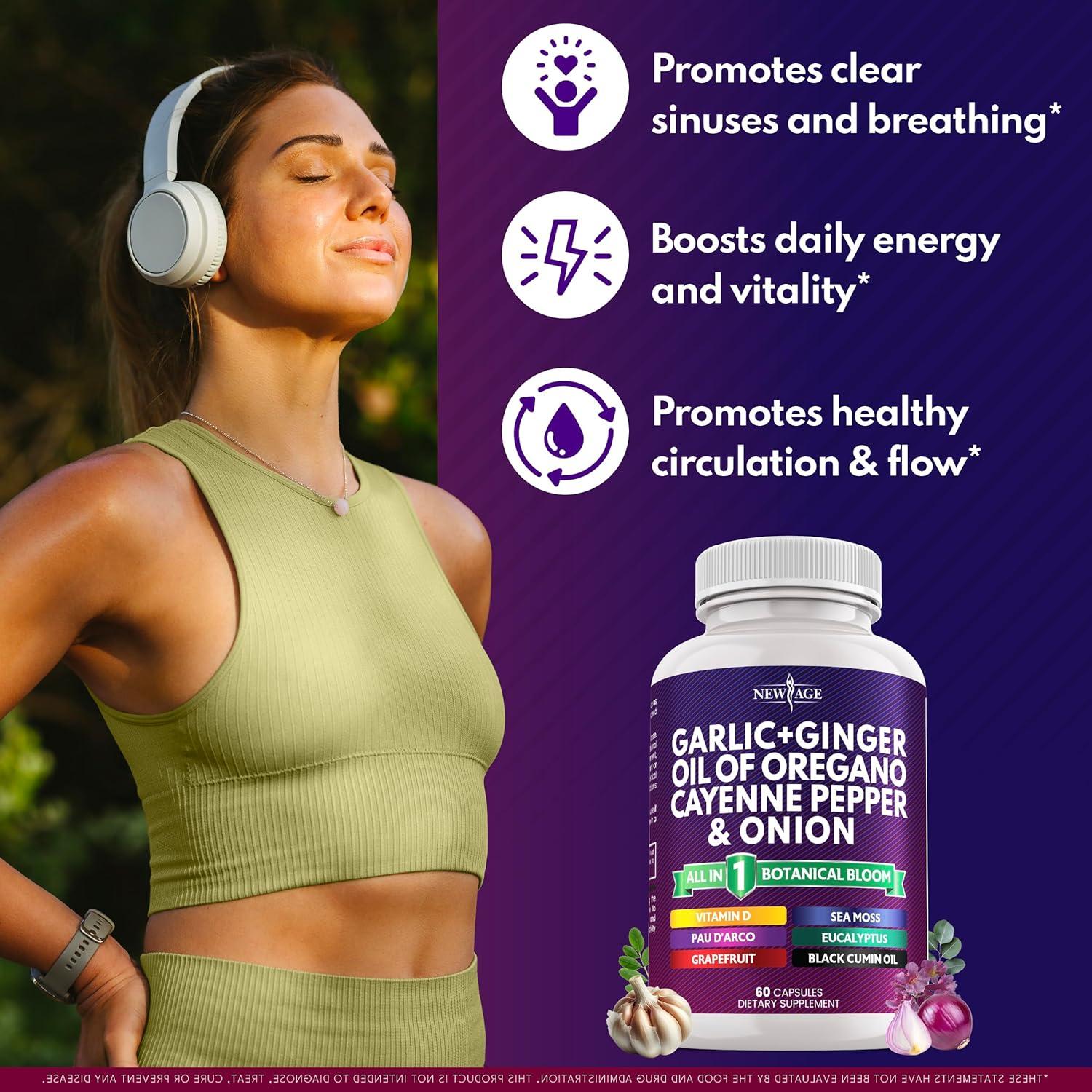 Suplemento de Ajo y Jengibre Nueva Era - 60 Cápsulas