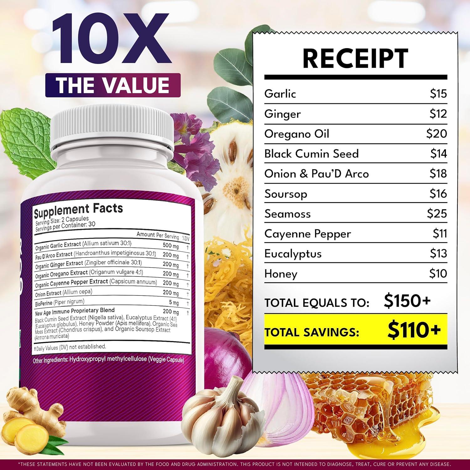 Suplemento de Ajo y Jengibre Nueva Era - 60 Cápsulas