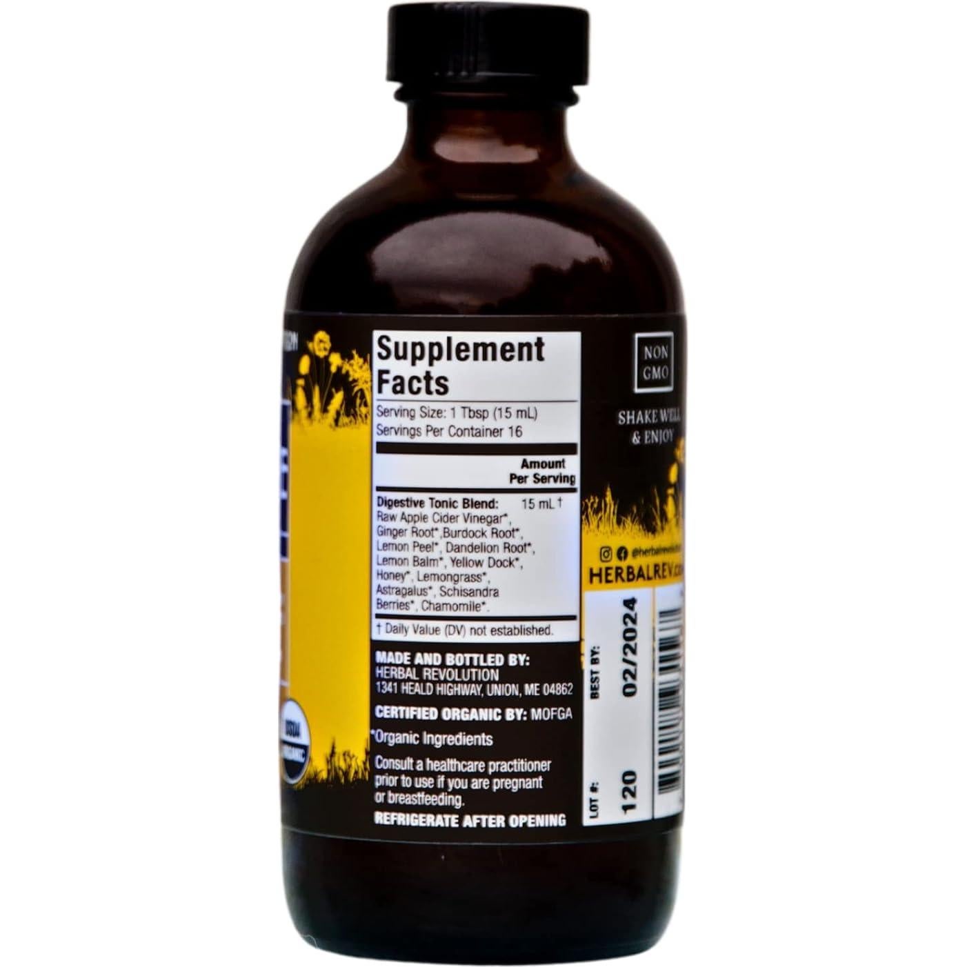 Tónico Digestivo Herbal Revolution - Vinagre de Sidra Orgánico 236.6 ml