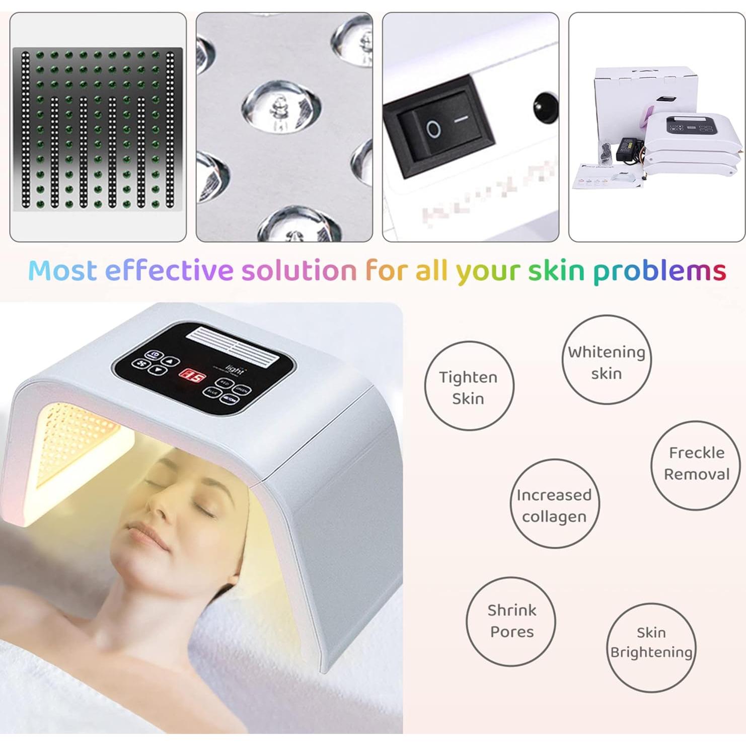 Máscara LED 7 en 1 para Cuidado Facial - JY-A025 Blanca