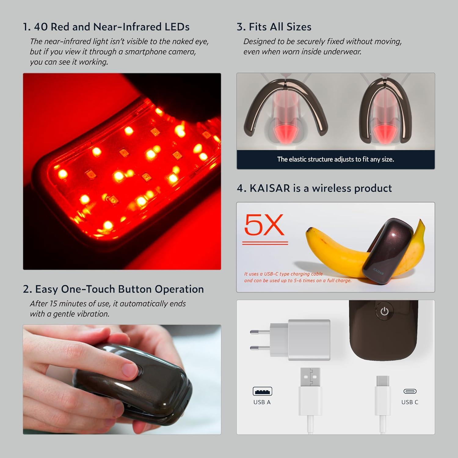 Dispositivo de Terapia de Luz Infrarroja y Roja KAISAR