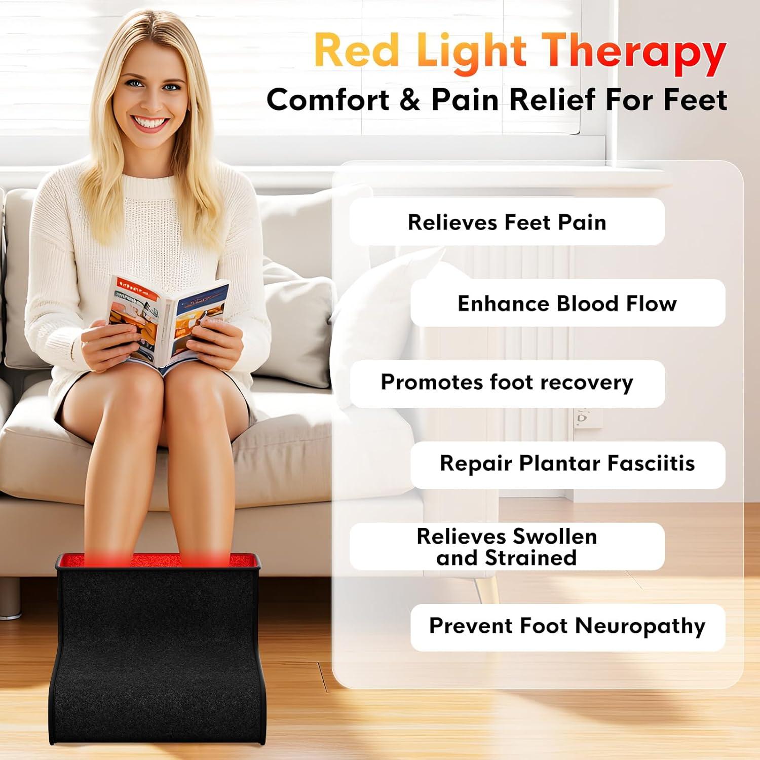 Terapia de Luz Roja Anzqul para Pies 320 LEDs Control Remoto