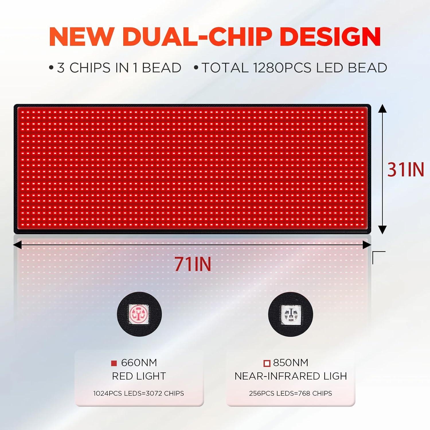 Almohadilla Terapia Luz Roja ADVARAYS 180x79 cm 1280 LEDs