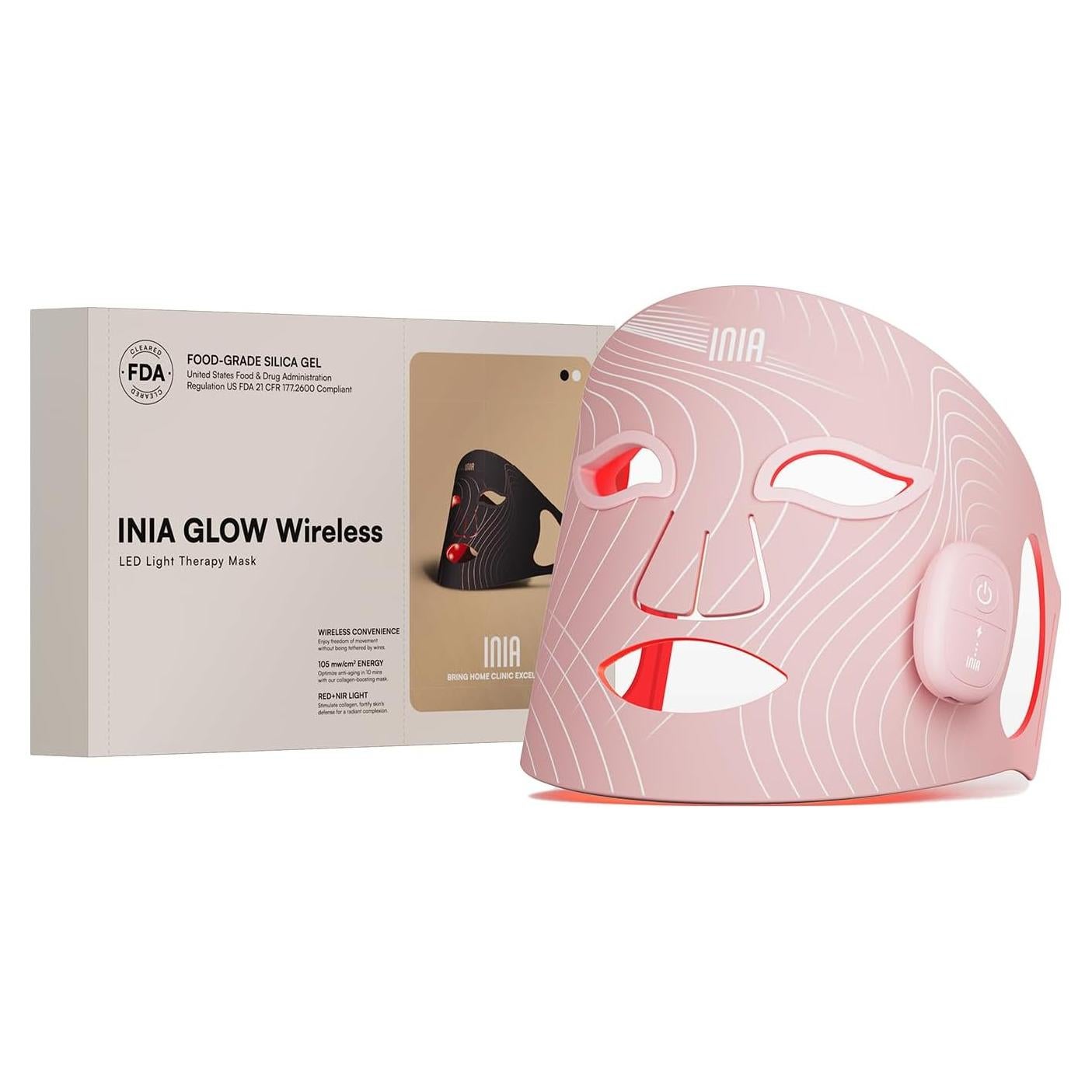 Máscara de Luz Roja INIA Inalámbrica para Cuidado Facial