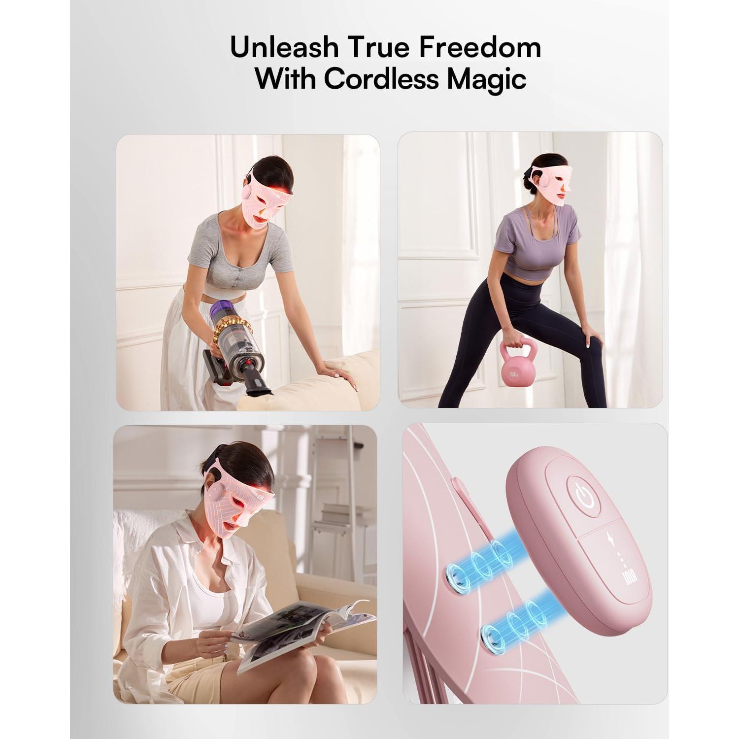 Máscara de Luz Roja INIA Inalámbrica para Cuidado Facial