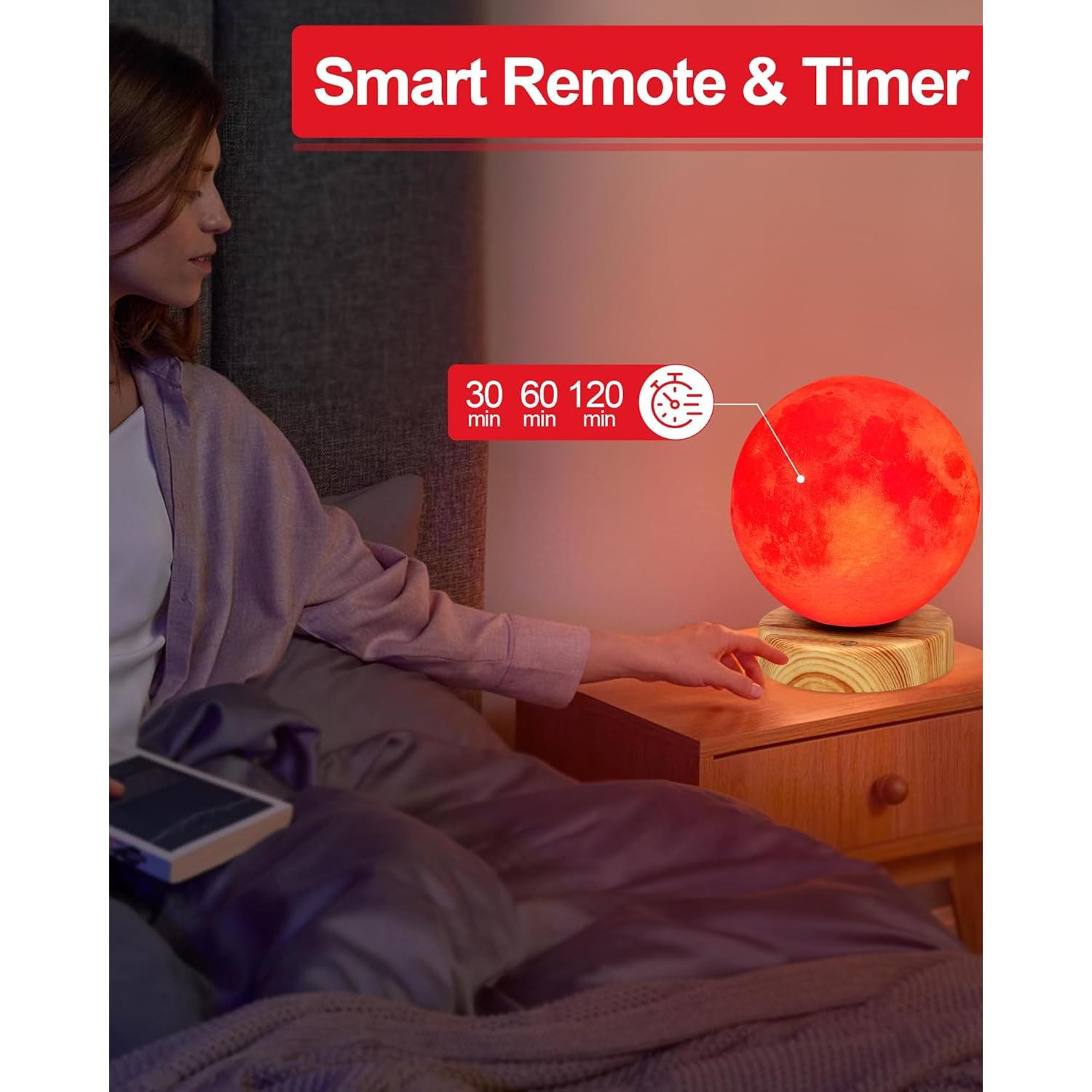 Lámpara de Noche Roja Aoife S9 Luz Luna 670nm Carga USB