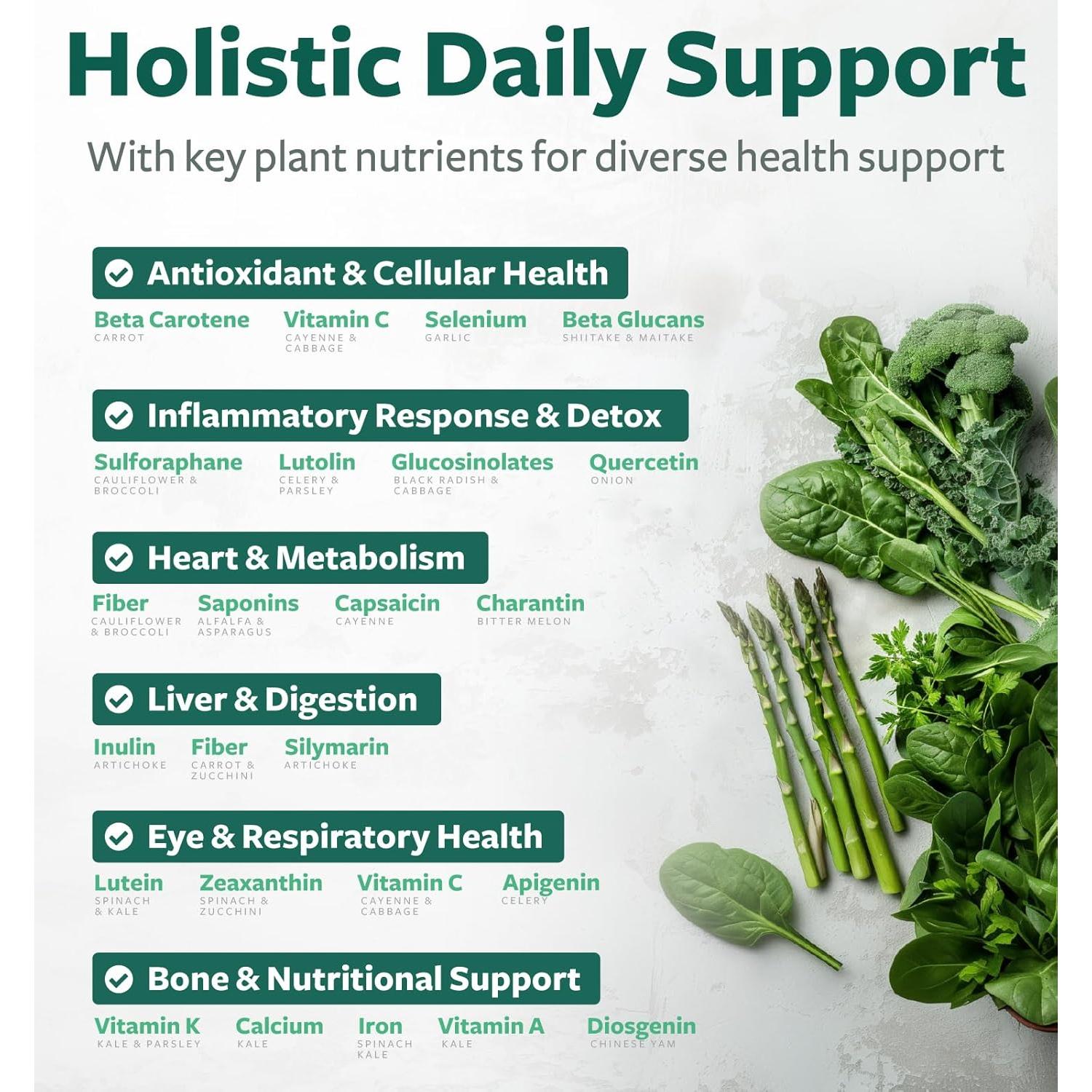 Suplemento Super Greens Healths Harmony 60 Cápsulas 2250mg