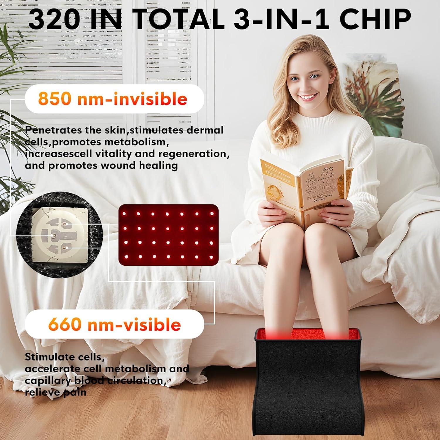 Terapia de Luz Roja EPOE para Pies Doble Longitud de Onda