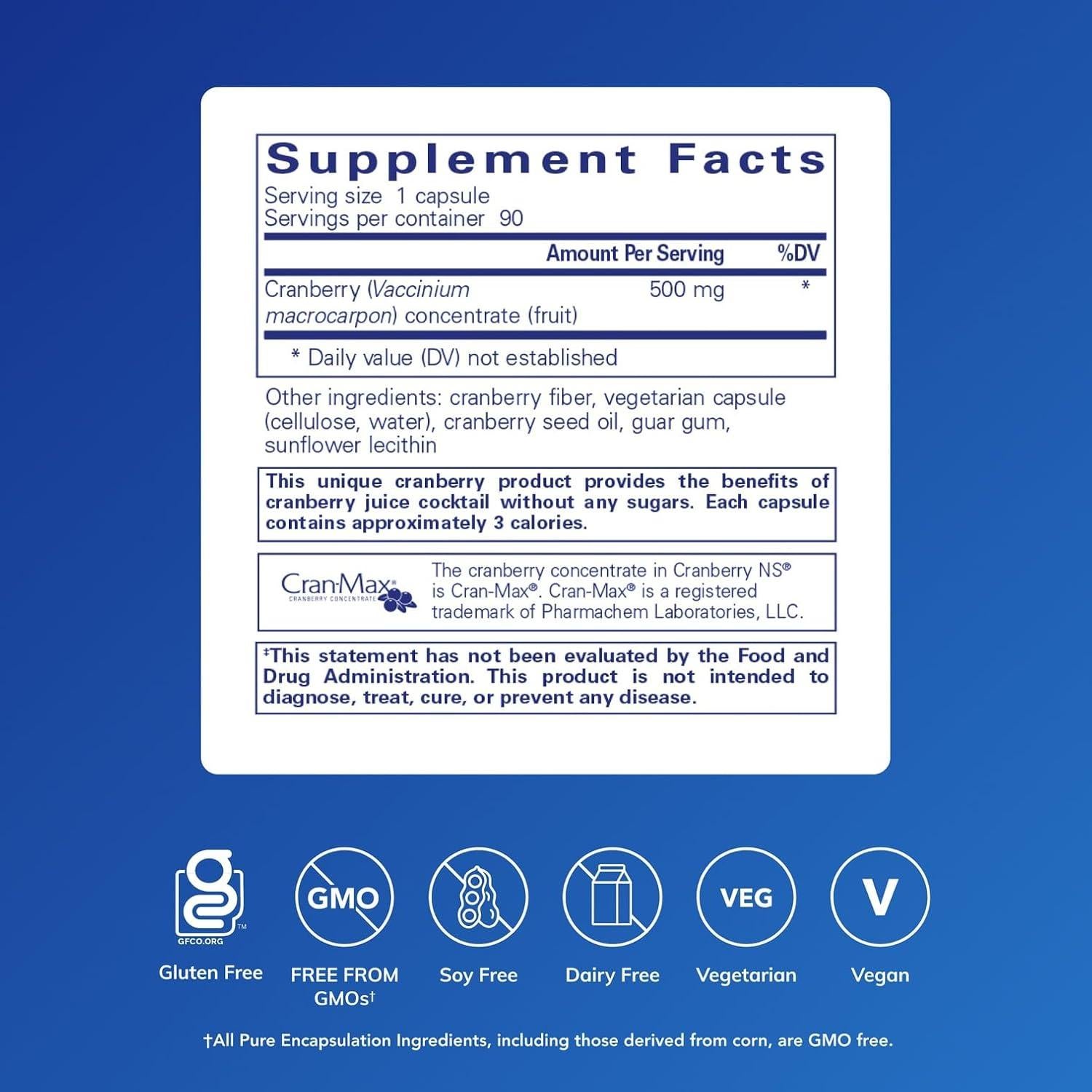Suplemento Hipoalergénico Arándano NS Pure Encapsulations 90 Cápsulas