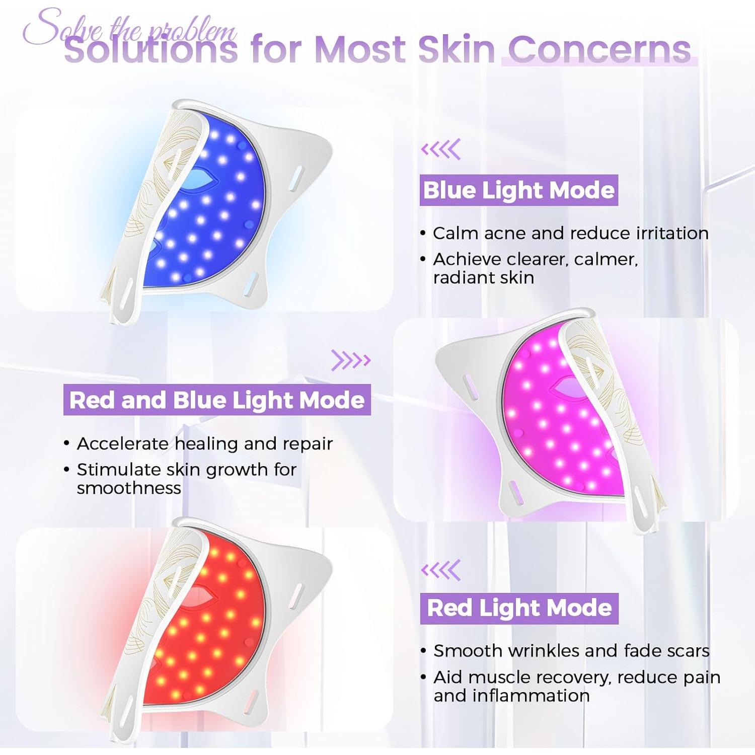 Máscara de Luz LED Lovsheme para Rejuvenecimiento Facial