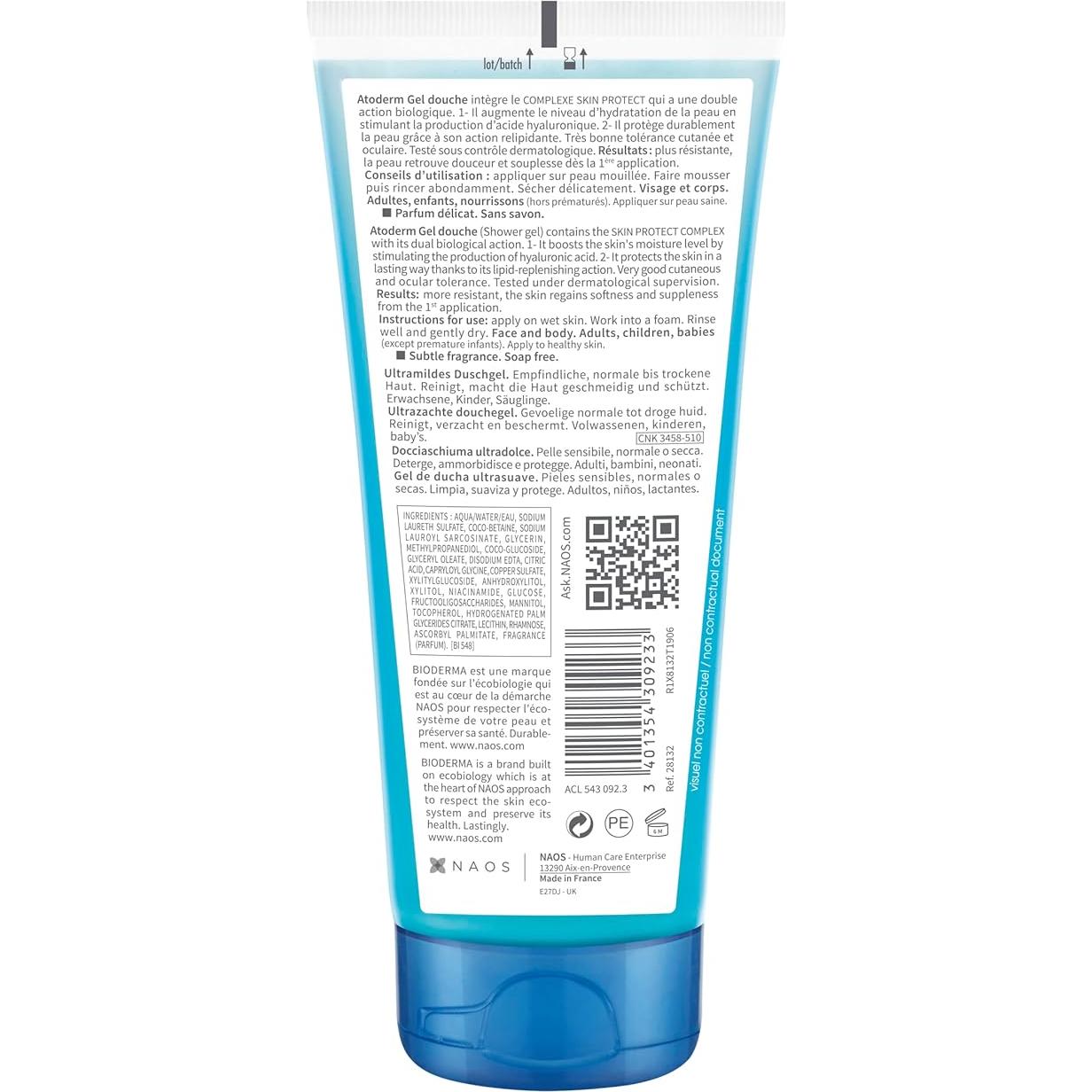 Gel de Ducha Hidratante Bioderma Atoderm 97.6 ml Piel Sensible