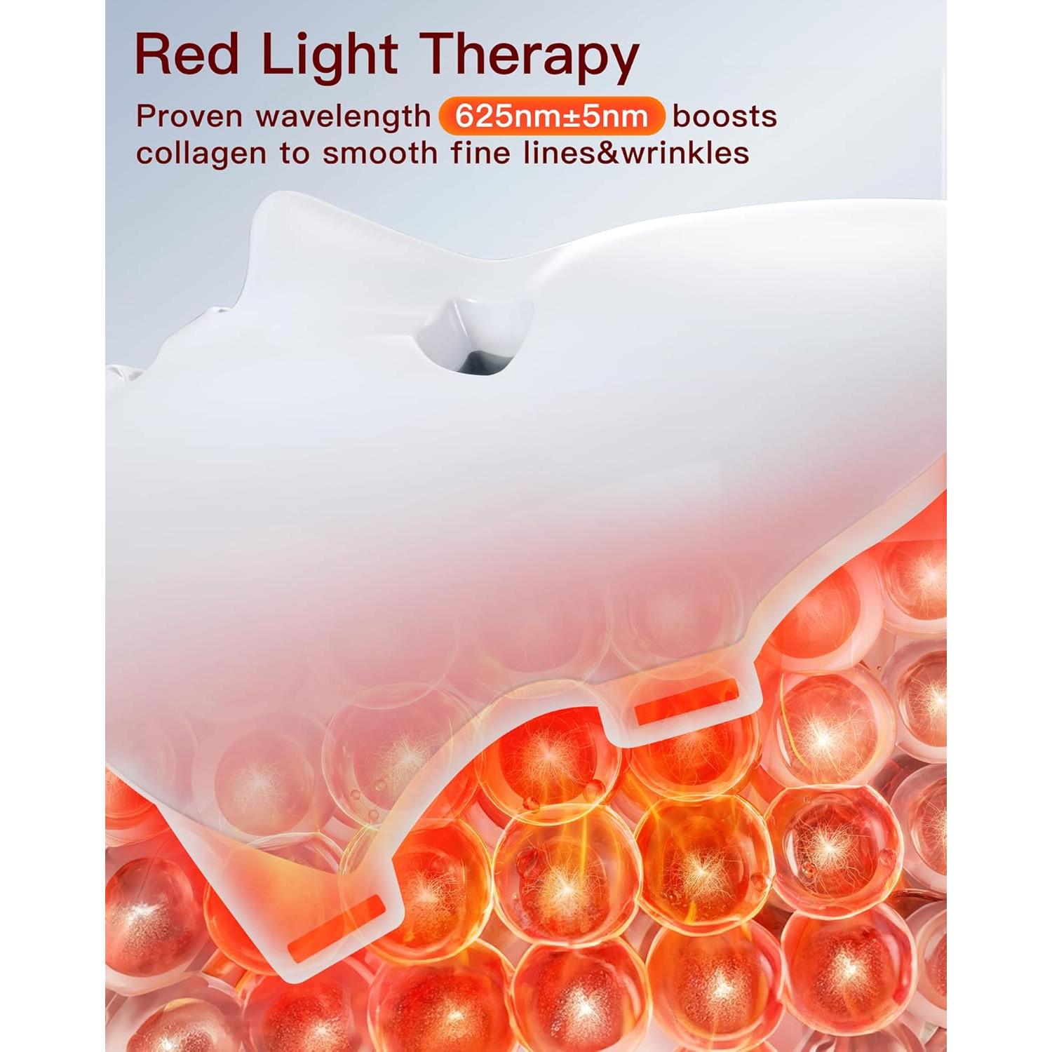 Máscara Facial LED NEWKEY Terapia Luz Roja y Azul 150 LEDs