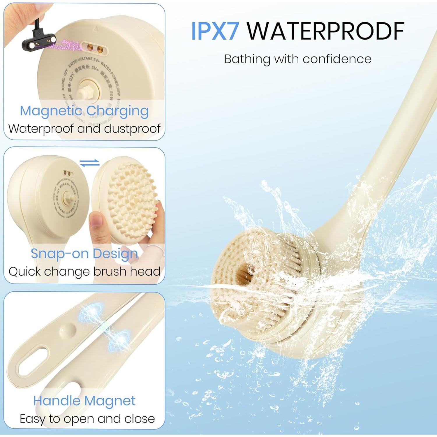 Cepillo Corporal Eléctrico Exfoliante Keweis QZY-808-M 5 Cabezas