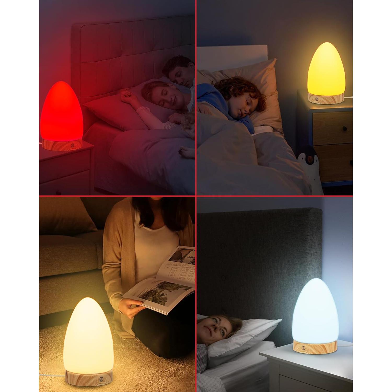 Lámpara Nocturna Roja Aoife con Control Remoto y USB