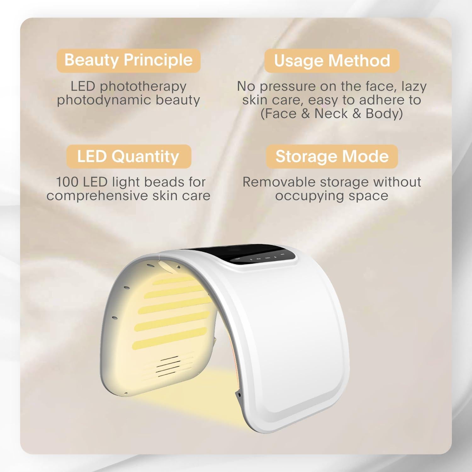 Máscara de Luz LED Terapia Roja y Azul Beimei BM-008 19x26cm