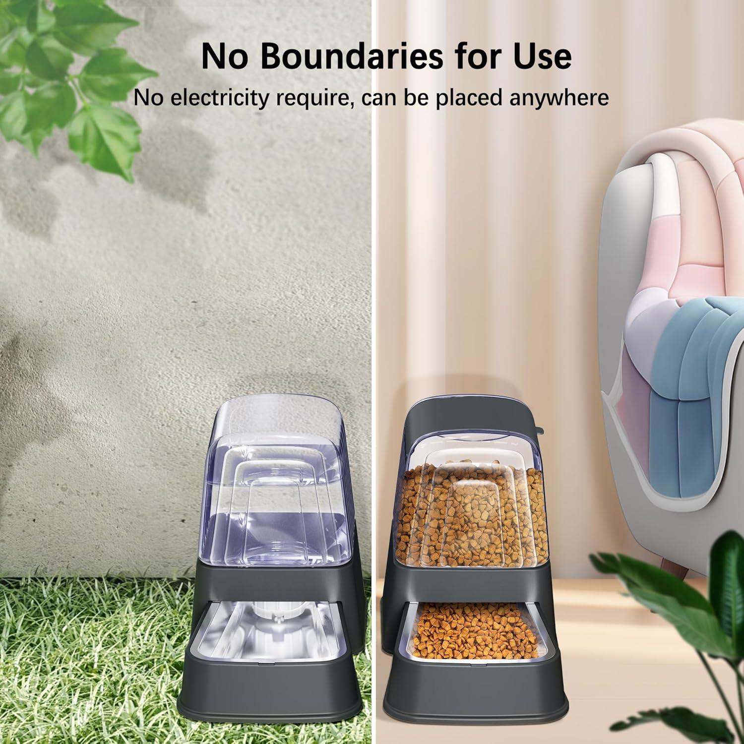 Dispensador automático de comida y agua Hipidog 3.5L gris