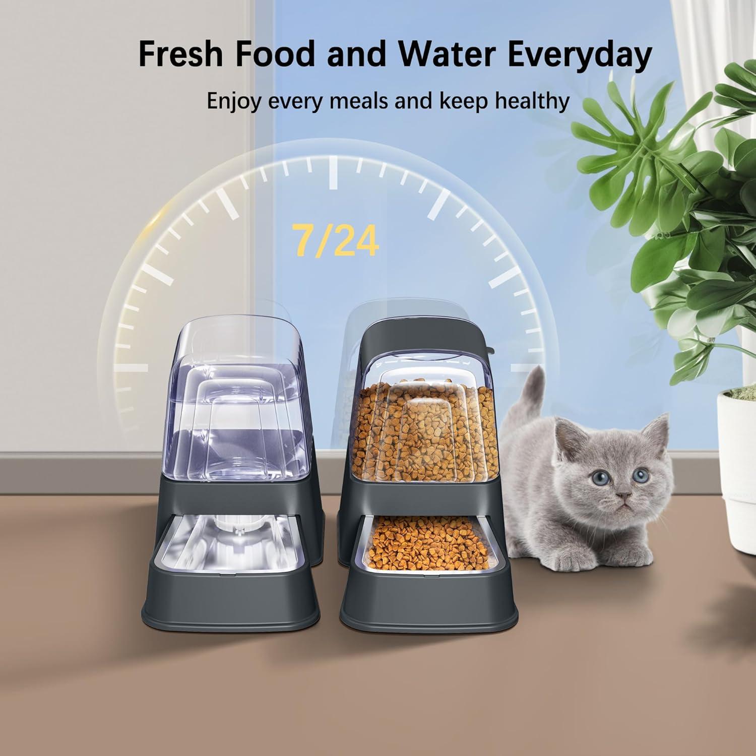 Dispensador automático de comida y agua Hipidog 3.5L gris