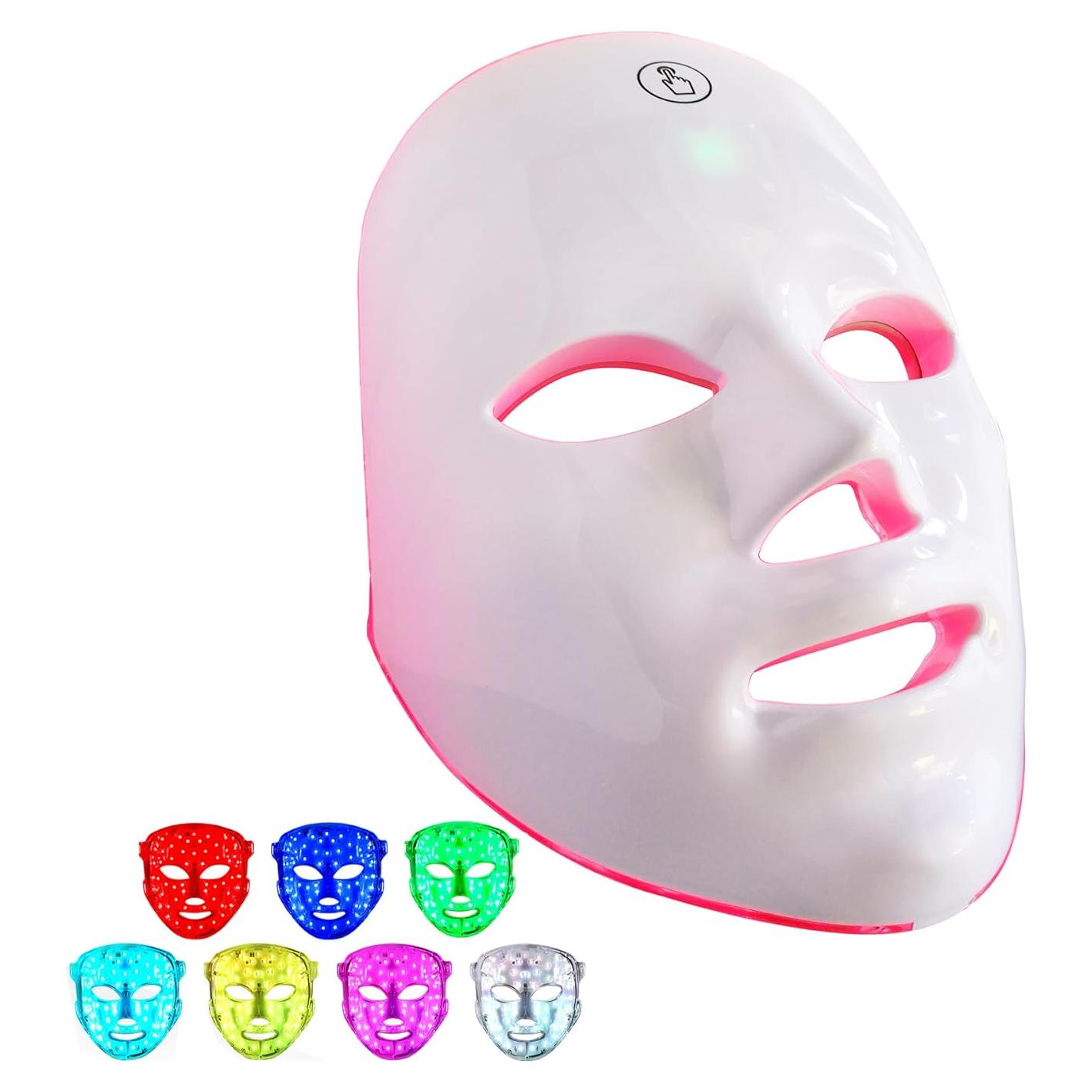 Máscara Facial LED IOBTY Terapia de Luz 7 Colores Recargable