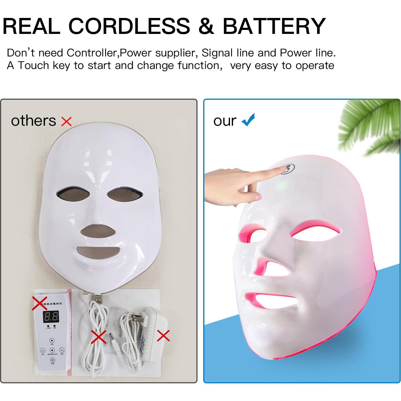 Máscara Facial LED IOBTY Terapia de Luz 7 Colores Recargable