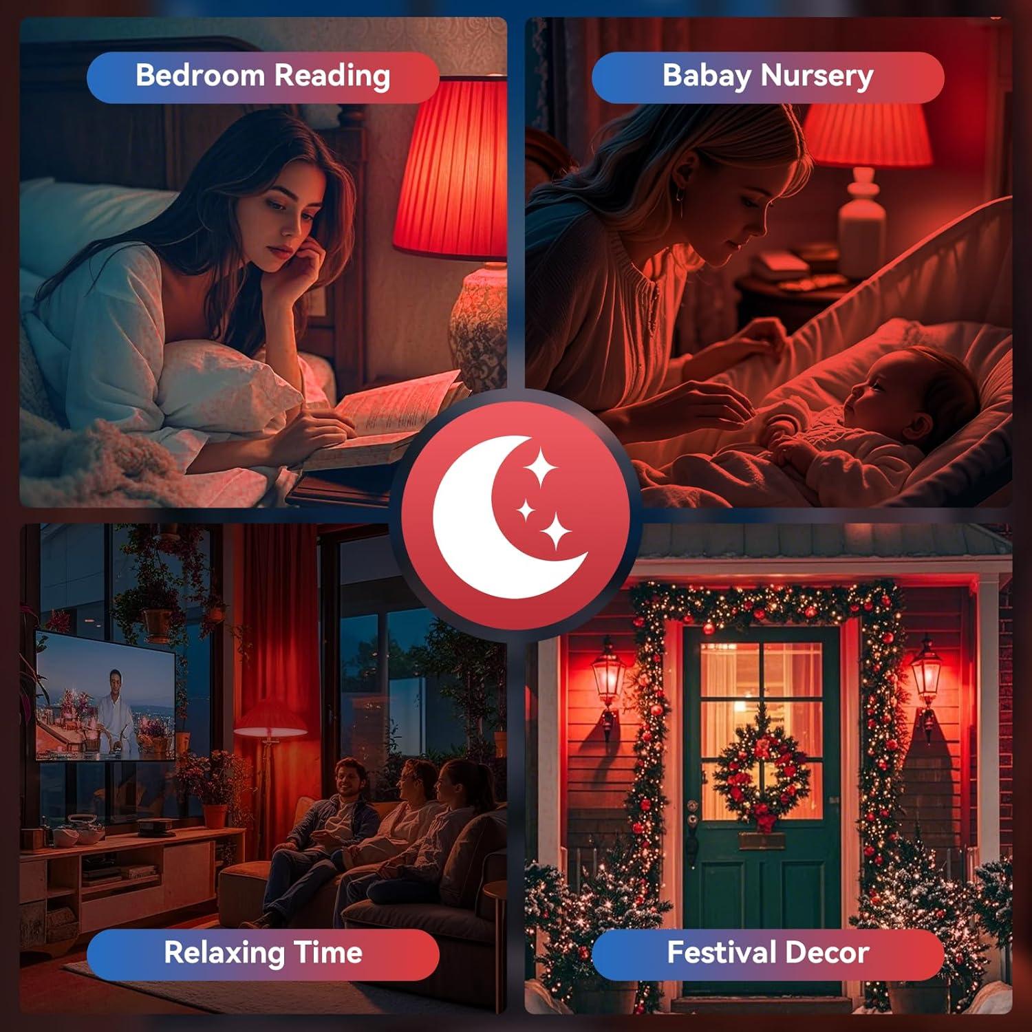 Bombillas LED rojas Neporal 9W 625nm para dormir - Paquete de 3