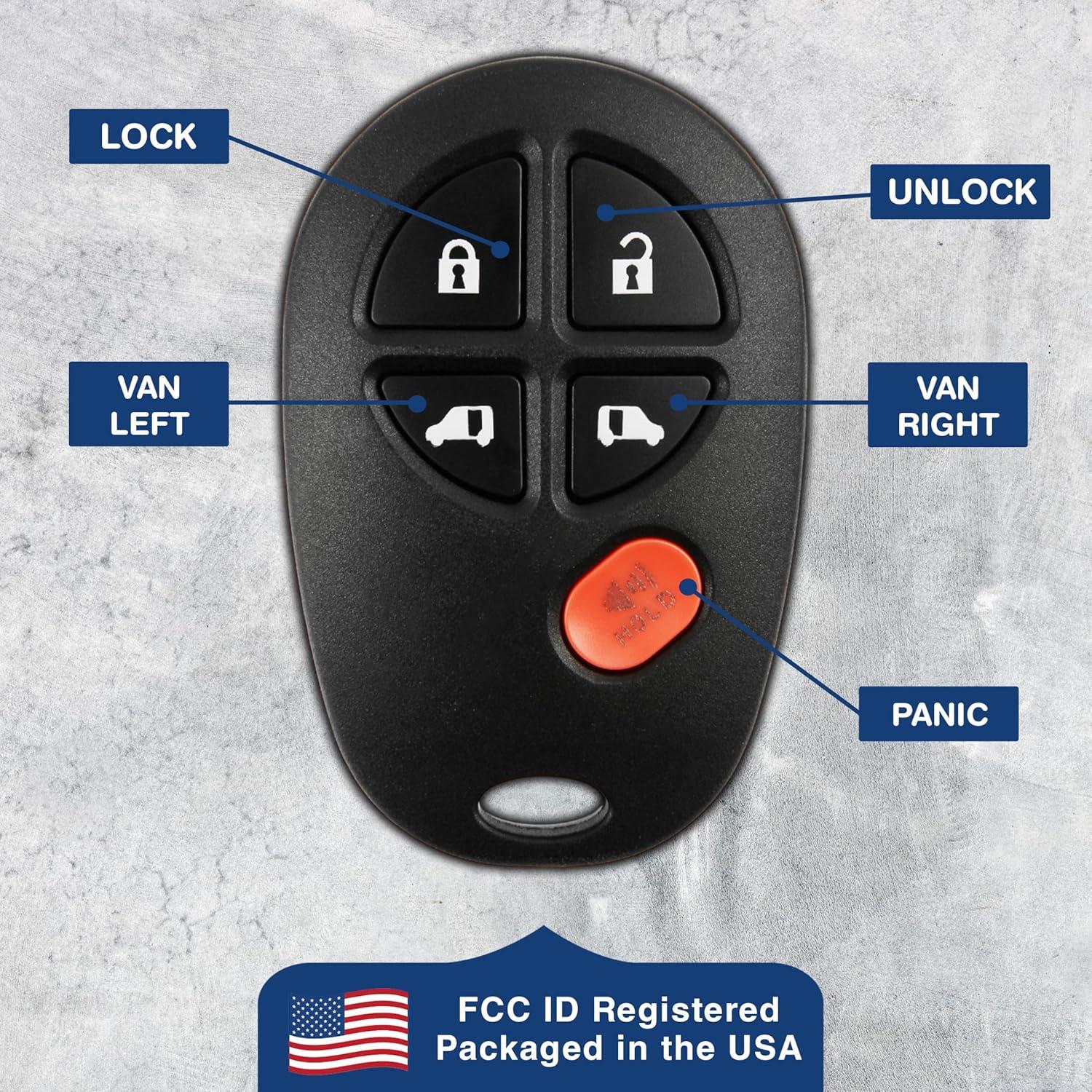 Control Remoto KeylessOption para Toyota Sienna 2011-2018
